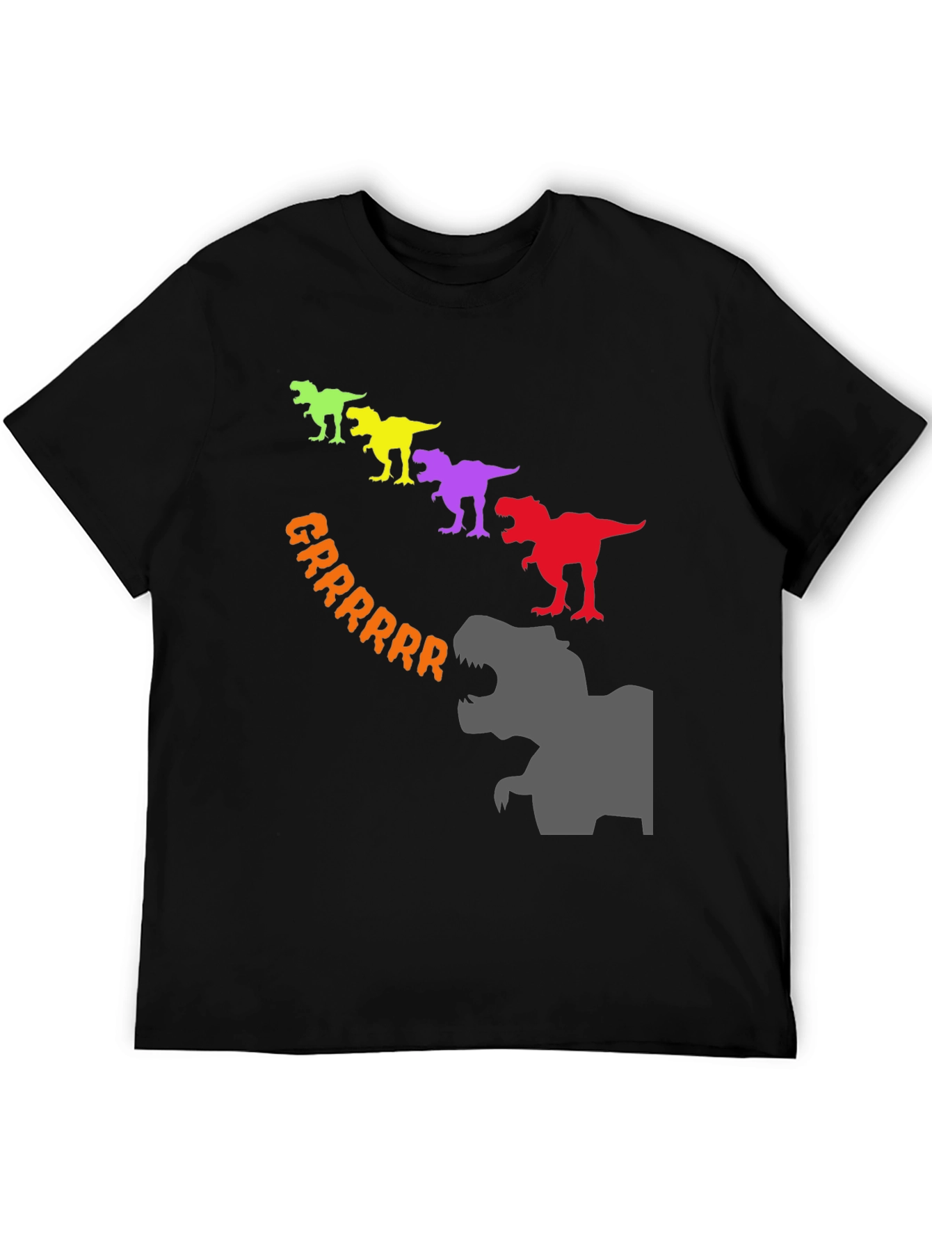 Dinosaur T-Rex Grrrrrrr Black Tee