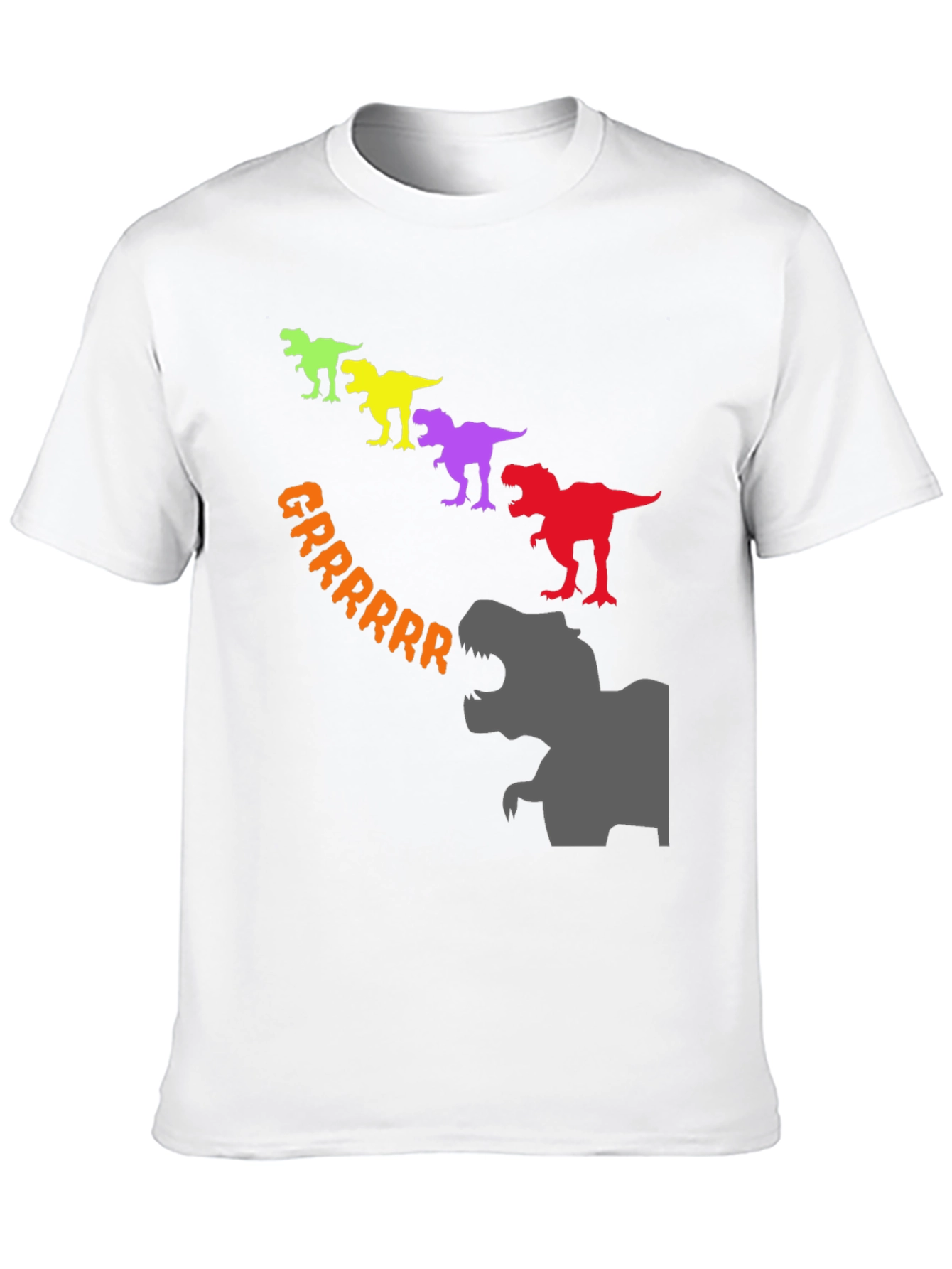 Dinosaur T-Rex Grrrrrrr Black Tee