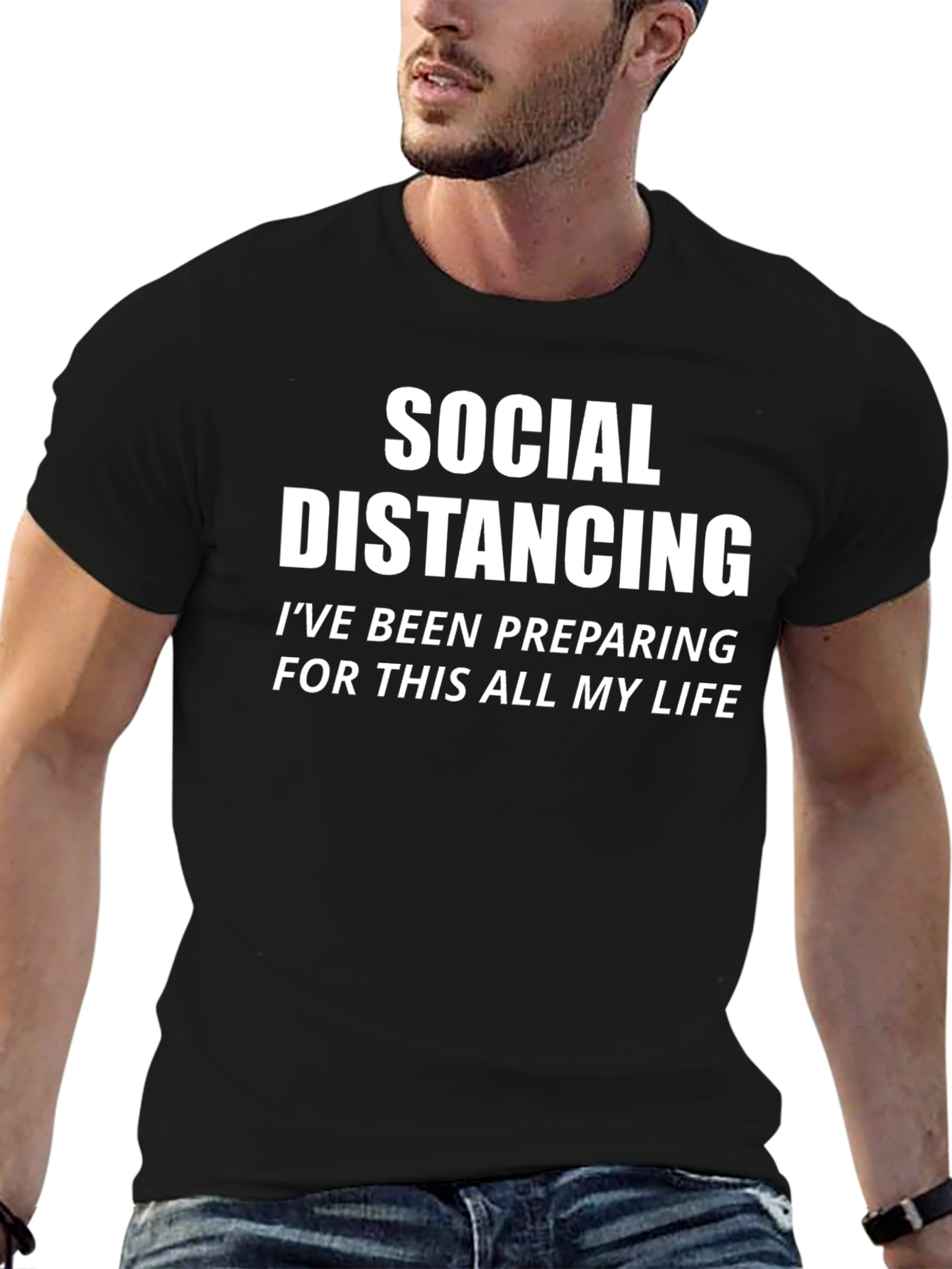 Social Distancing Novelty Graphic T-Shirt
