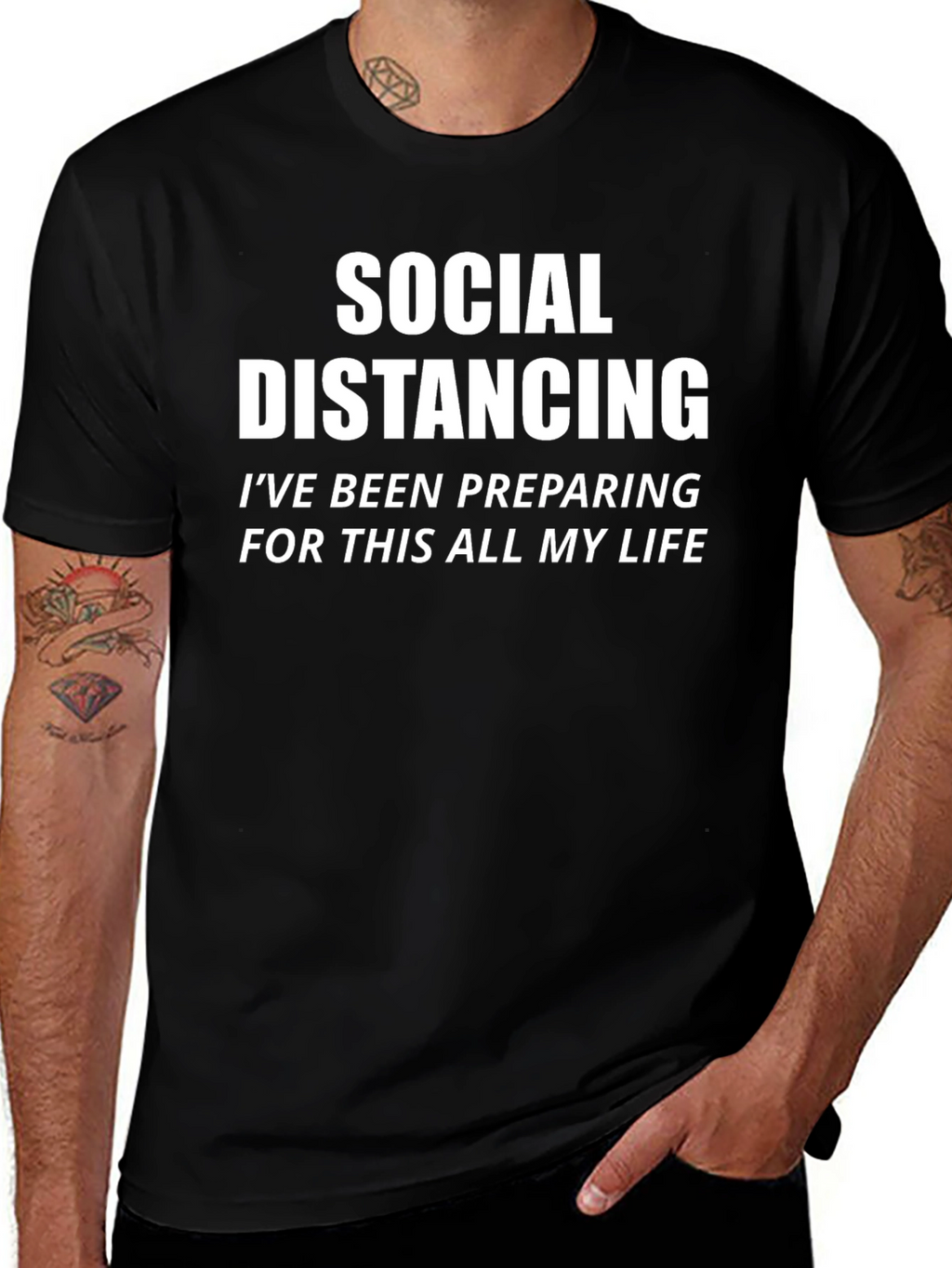 Social Distancing Novelty Graphic T-Shirt