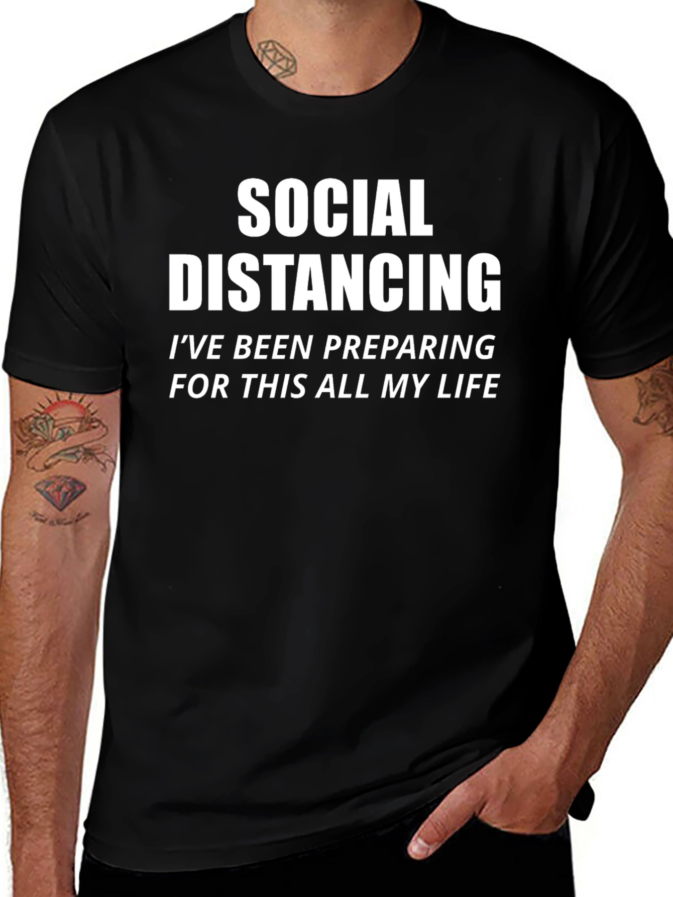 Social Distancing Novelty Graphic T-Shirt