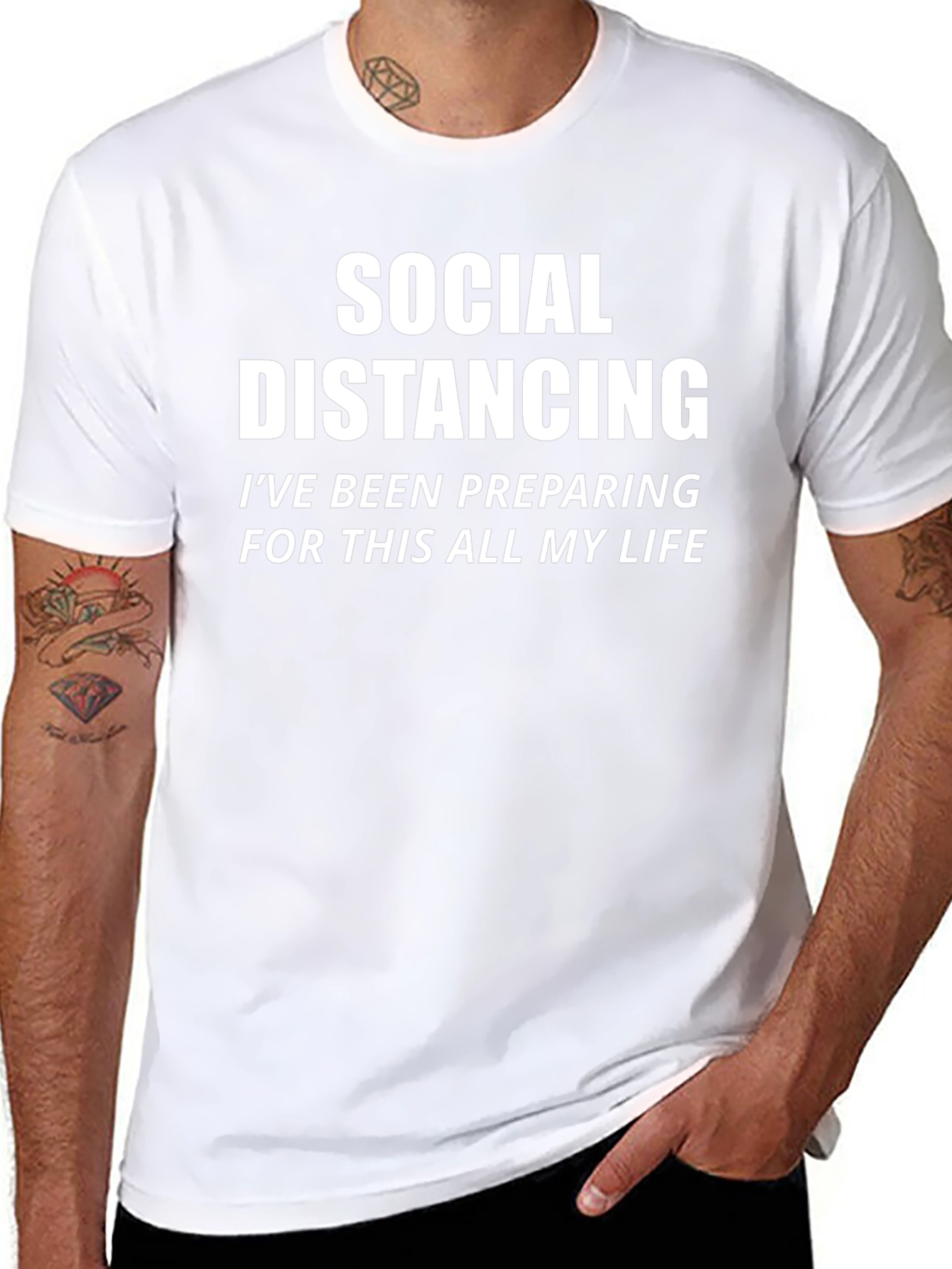 Social Distancing Novelty Graphic T-Shirt