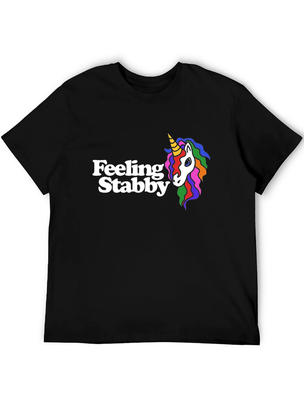 Feeling Stabby Unicorn Black Graphic Tee