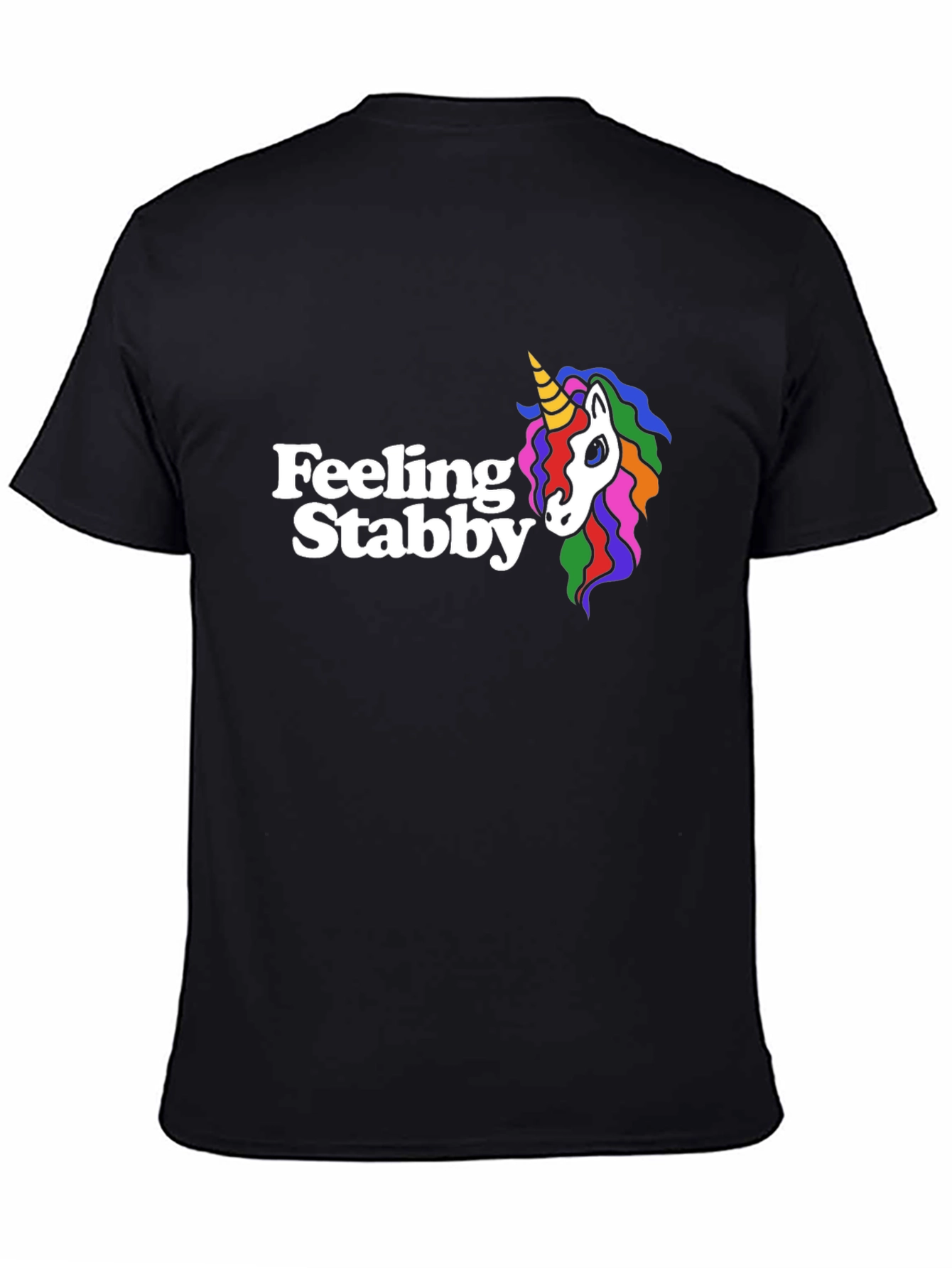 Feeling Stabby Unicorn Black Graphic Tee