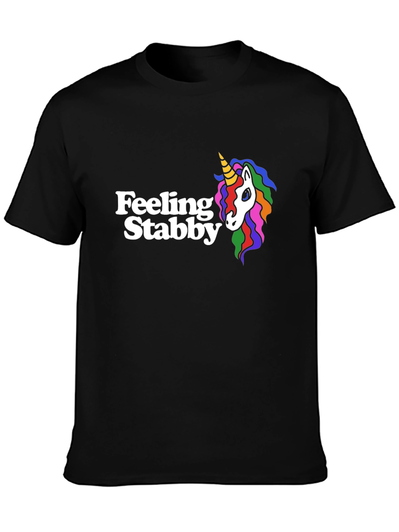 Feeling Stabby Unicorn Black Graphic Tee