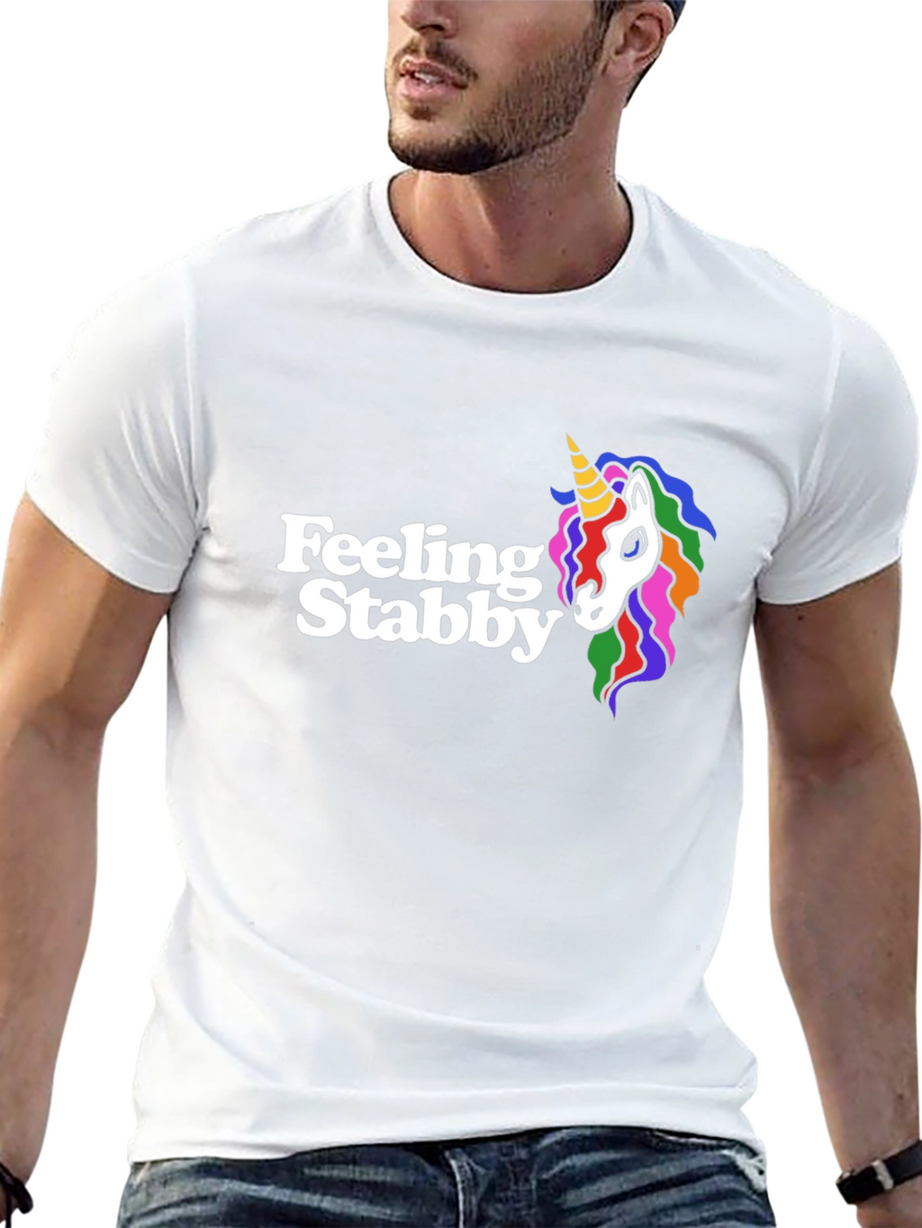 Feeling Stabby Unicorn Black Graphic Tee