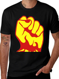 Bold Fist Graphic Tee - Yellow & Red Design