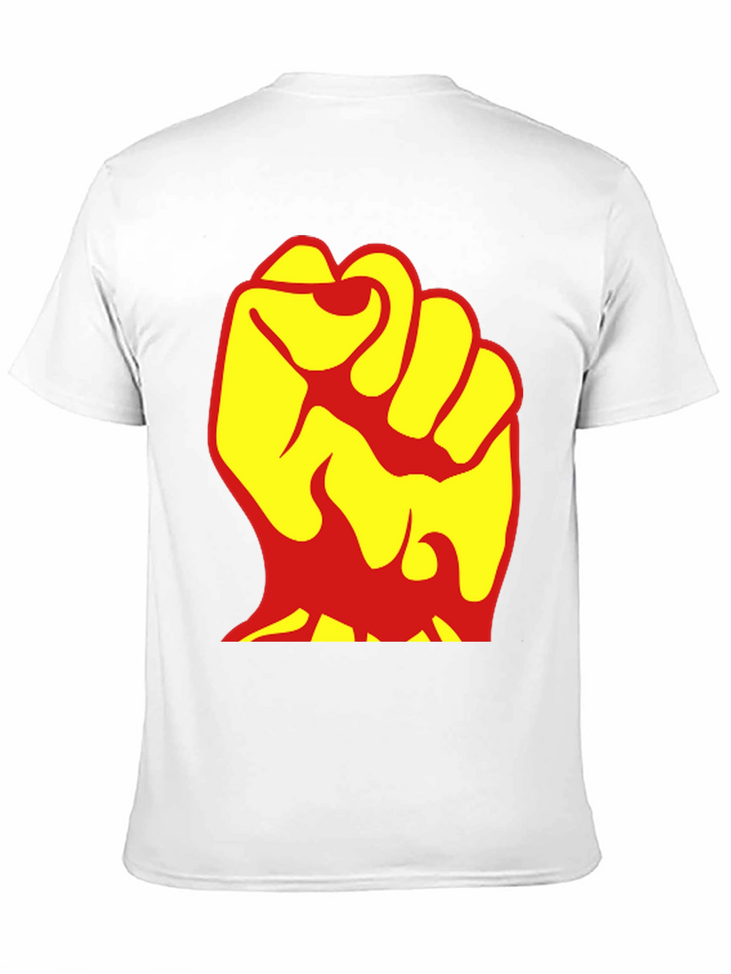 Bold Fist Graphic Tee - Yellow & Red Design