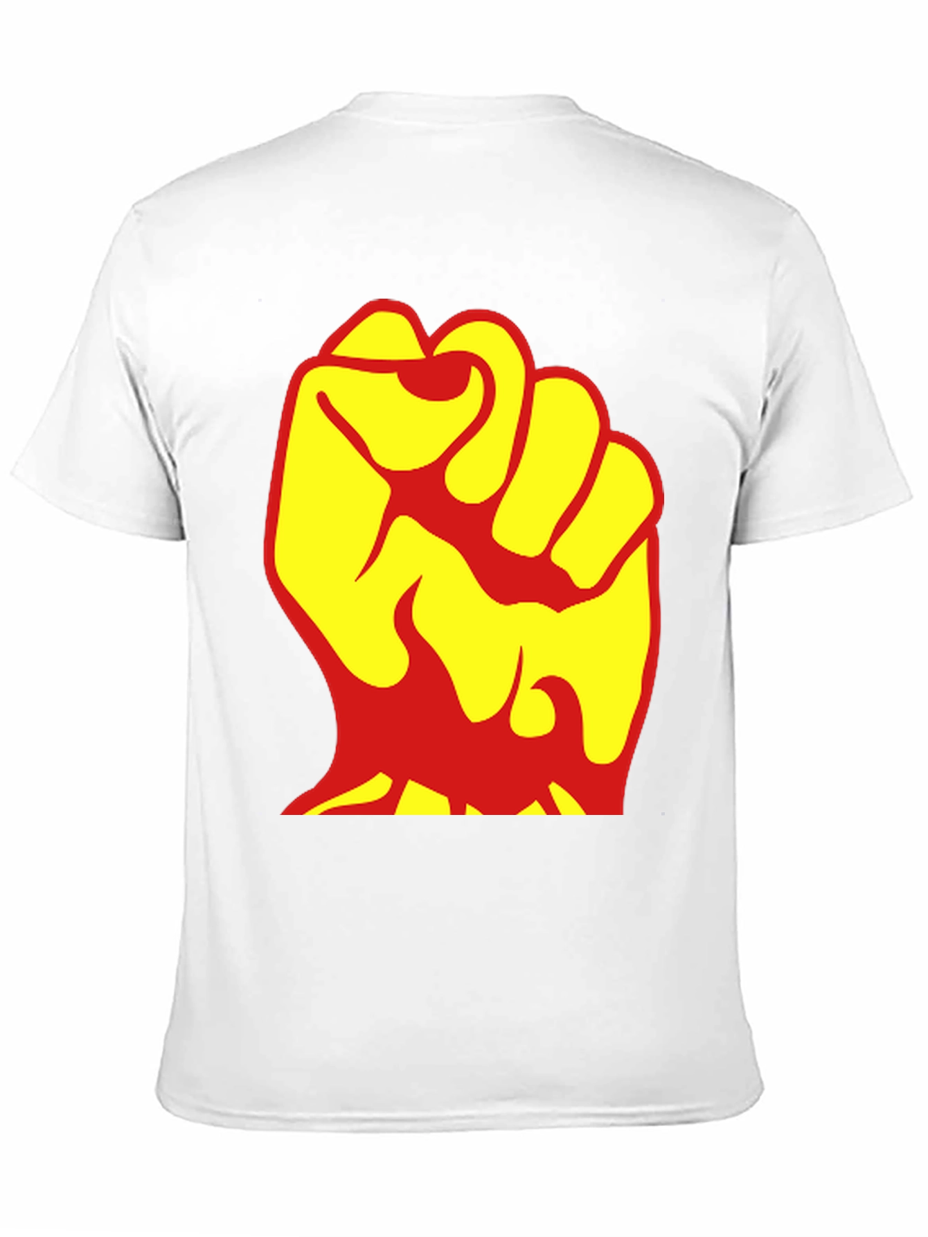 Bold Fist Graphic Tee - Yellow & Red Design