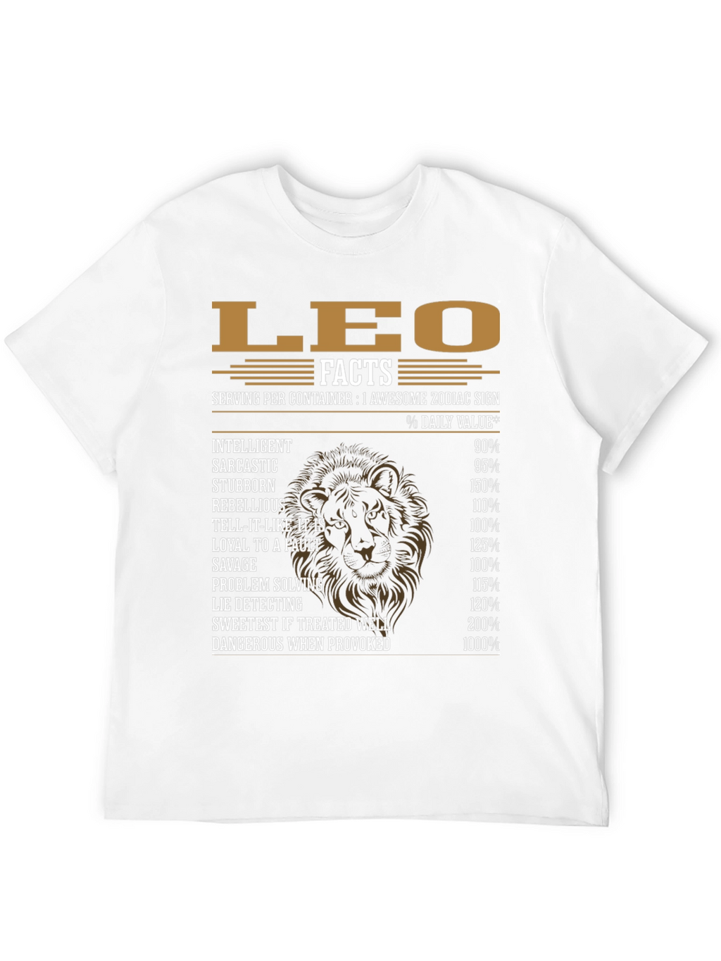 Leo Zodiac Sign Facts Graphic T-Shirt