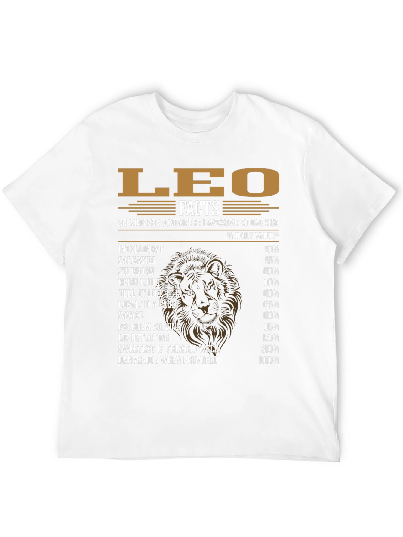 Leo Zodiac Sign Facts Graphic T-Shirt