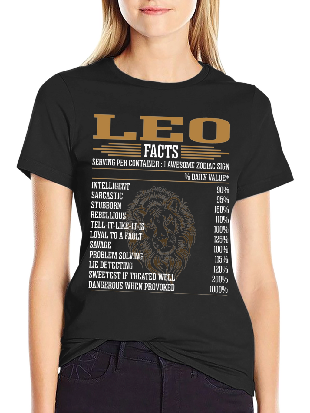 Leo Zodiac Sign Facts Graphic T-Shirt