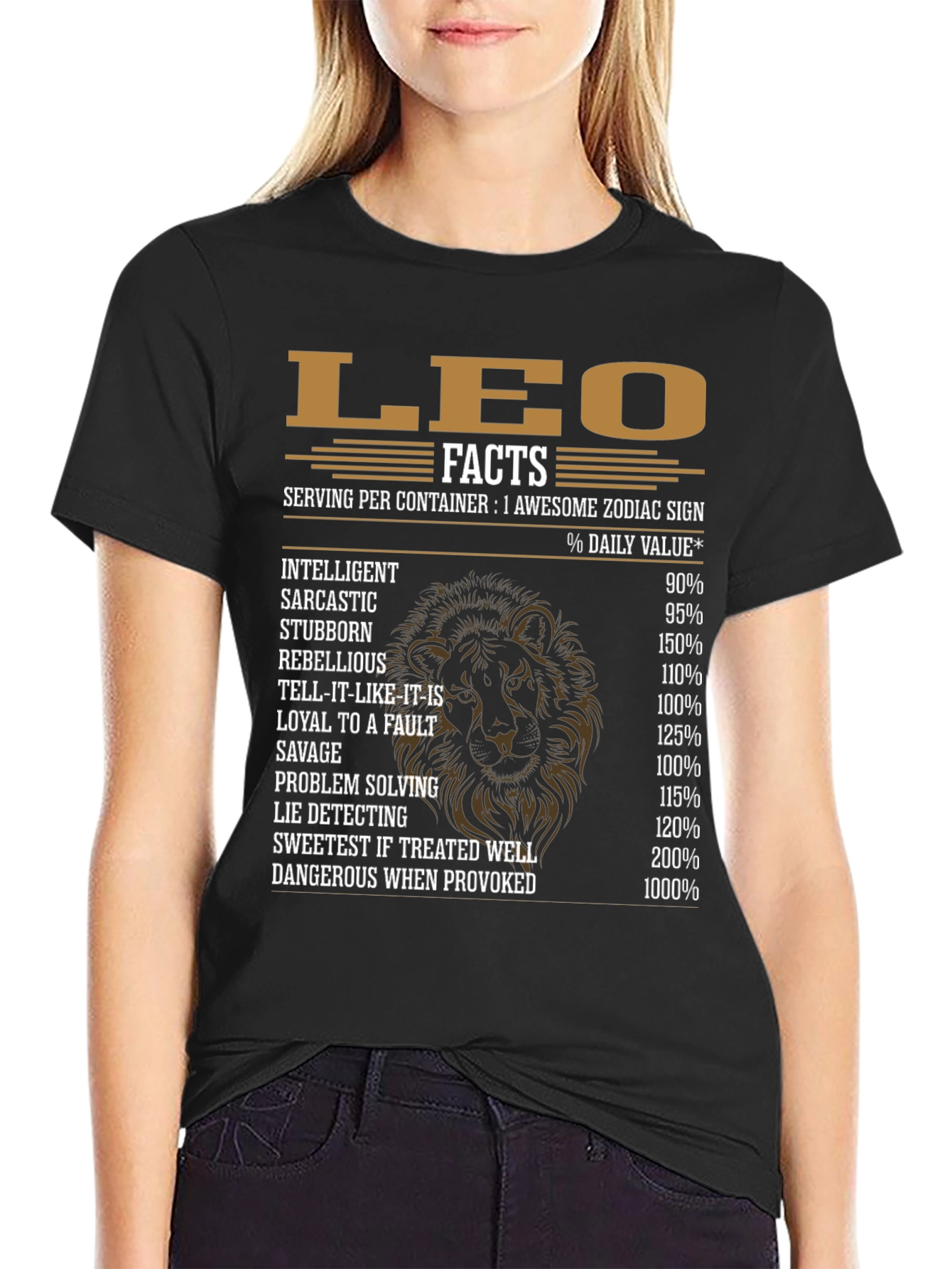 Leo Zodiac Sign Facts Graphic T-Shirt
