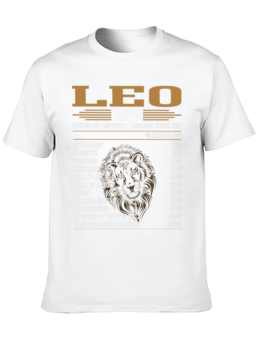 Leo Zodiac Sign Facts Graphic T-Shirt