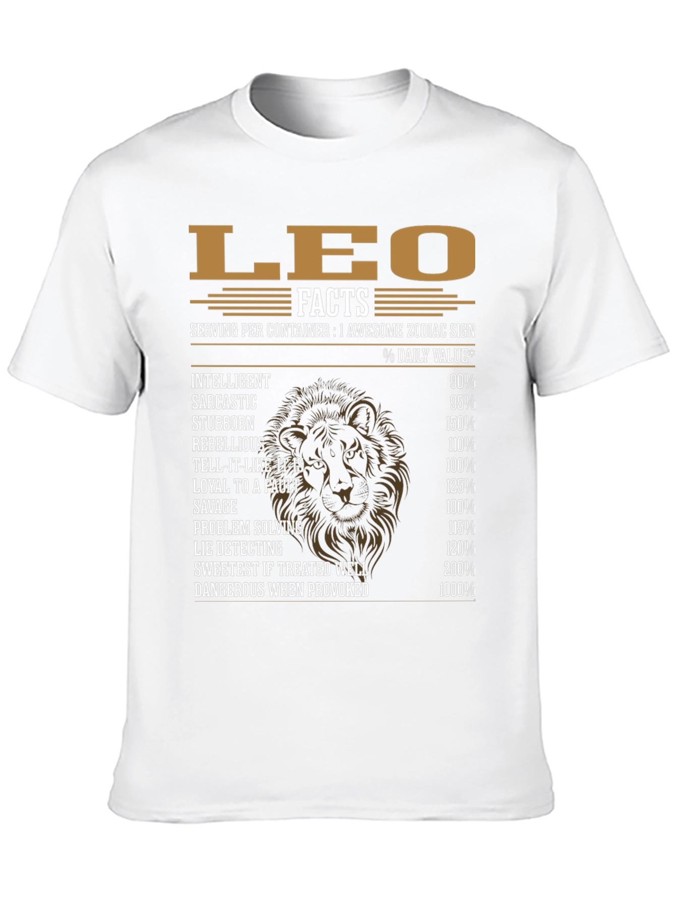 Leo Zodiac Sign Facts Graphic T-Shirt