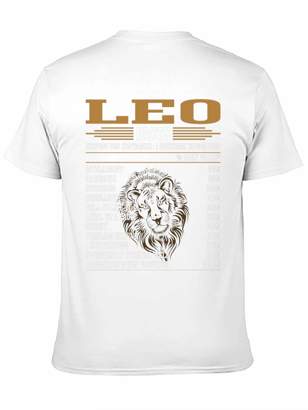 Leo Zodiac Sign Facts Graphic T-Shirt