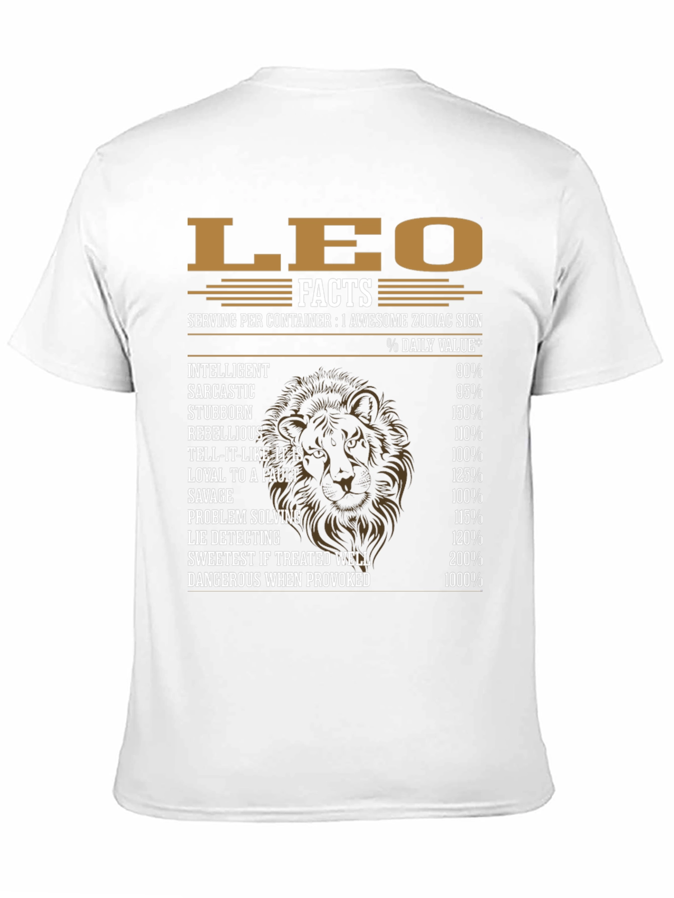 Leo Zodiac Sign Facts Graphic T-Shirt