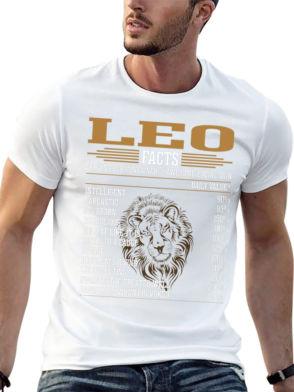 Leo Zodiac Sign Facts Graphic T-Shirt