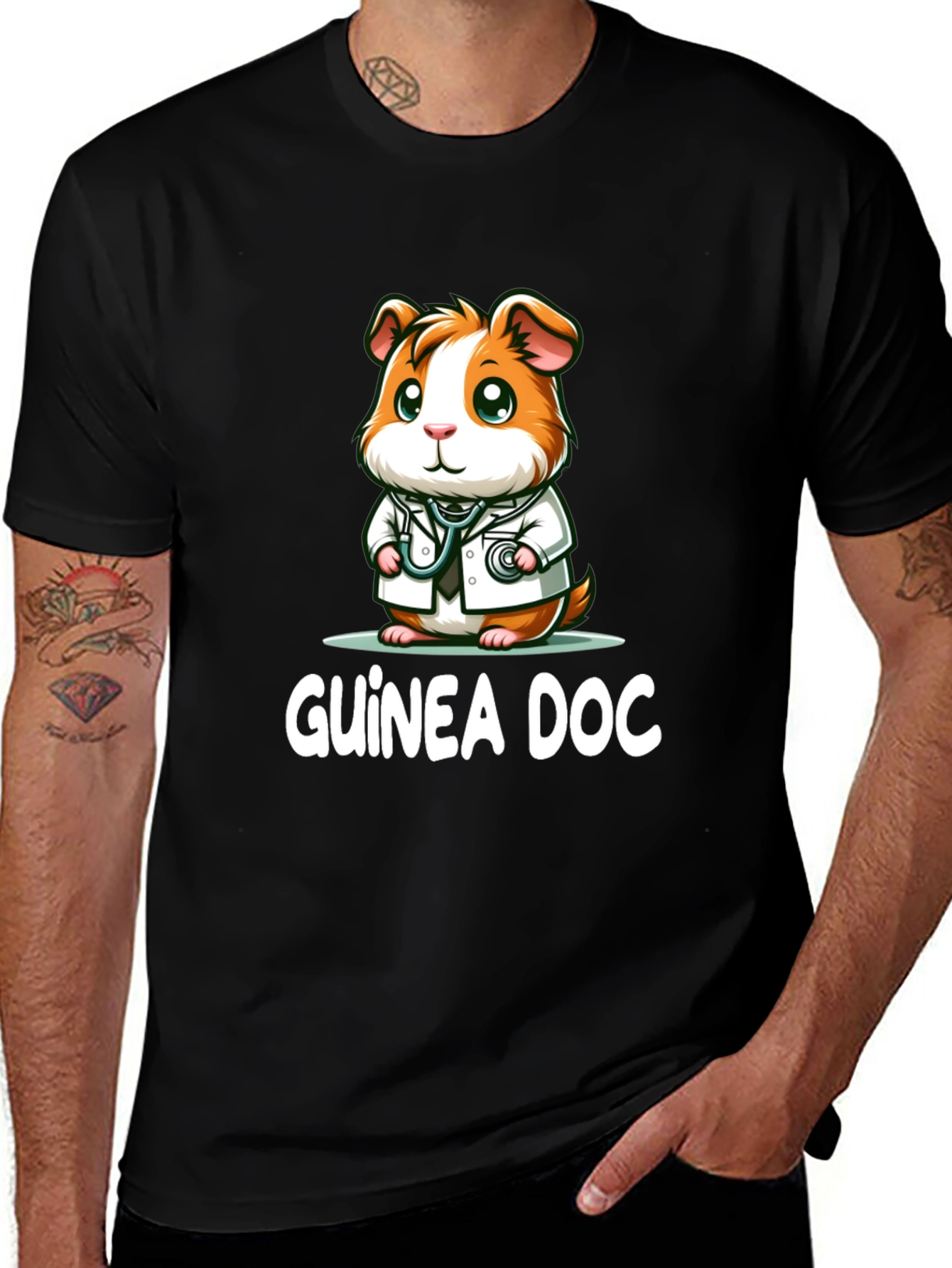 Guinea Doc T-Shirt - Cute Cartoon Animal Doctor Tee