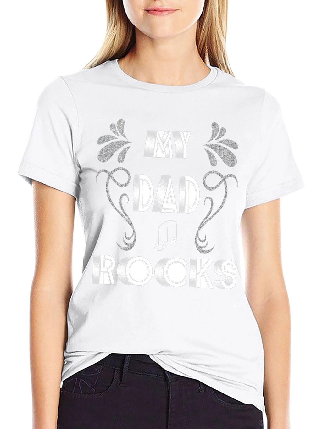 My Dad Rocks T-Shirt Music Note Design