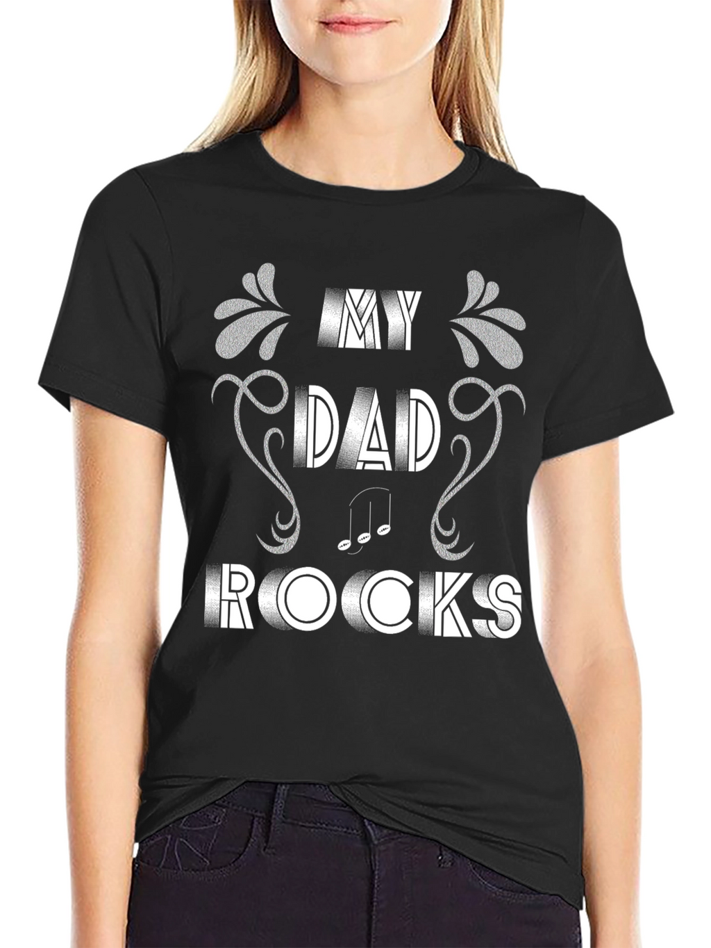 My Dad Rocks T-Shirt Music Note Design