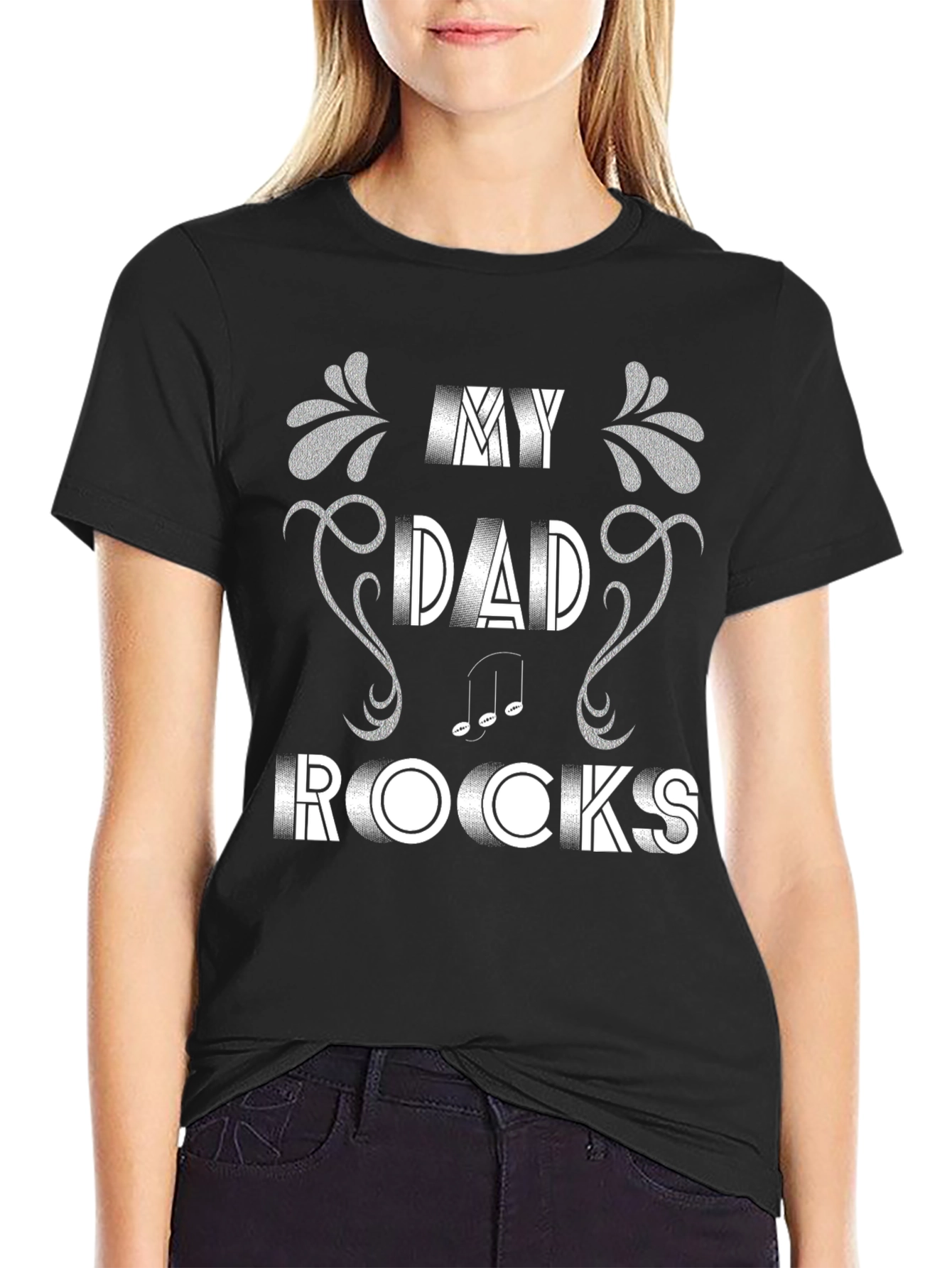 My Dad Rocks T-Shirt Music Note Design