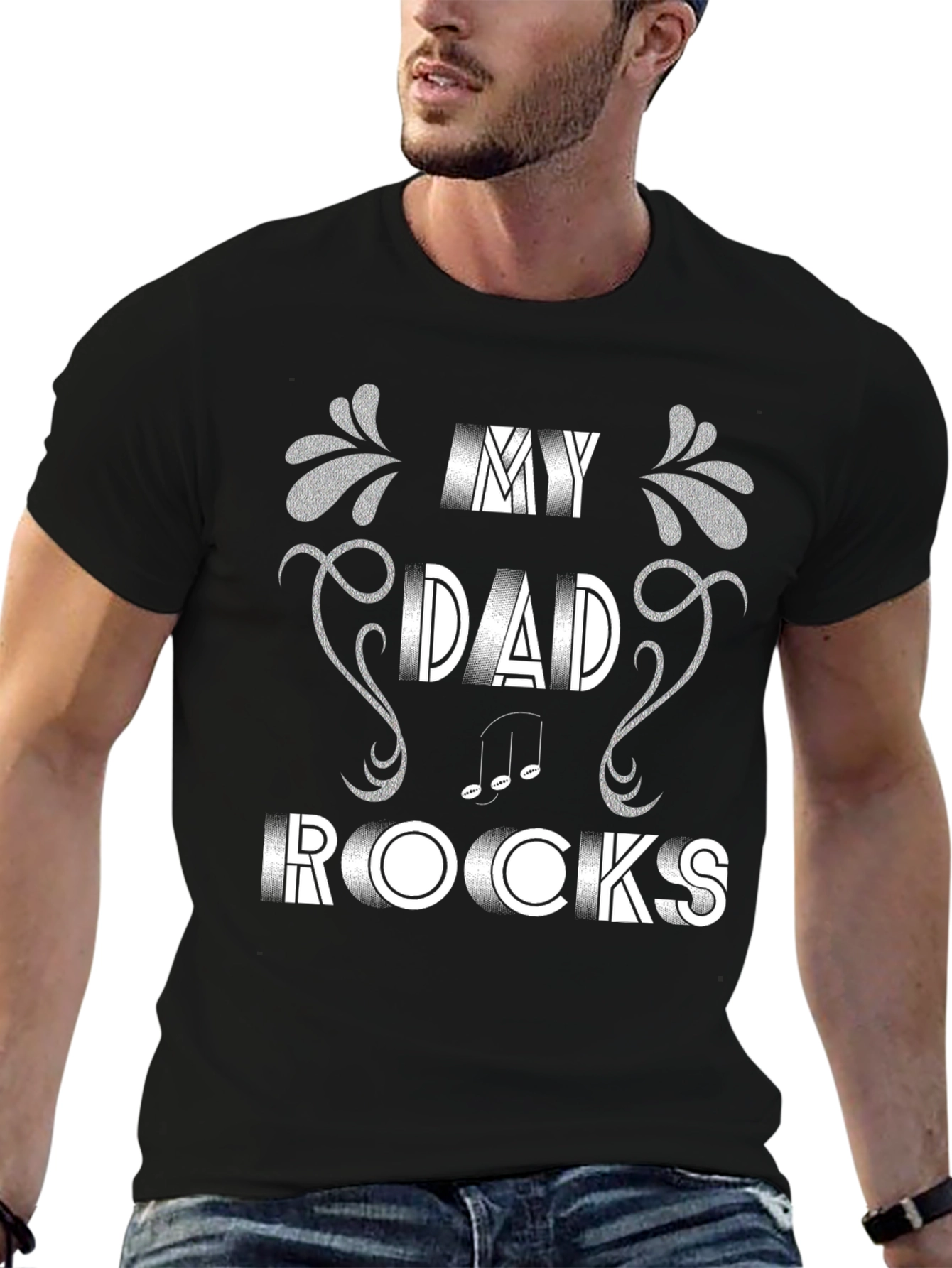 My Dad Rocks T-Shirt Music Note Design