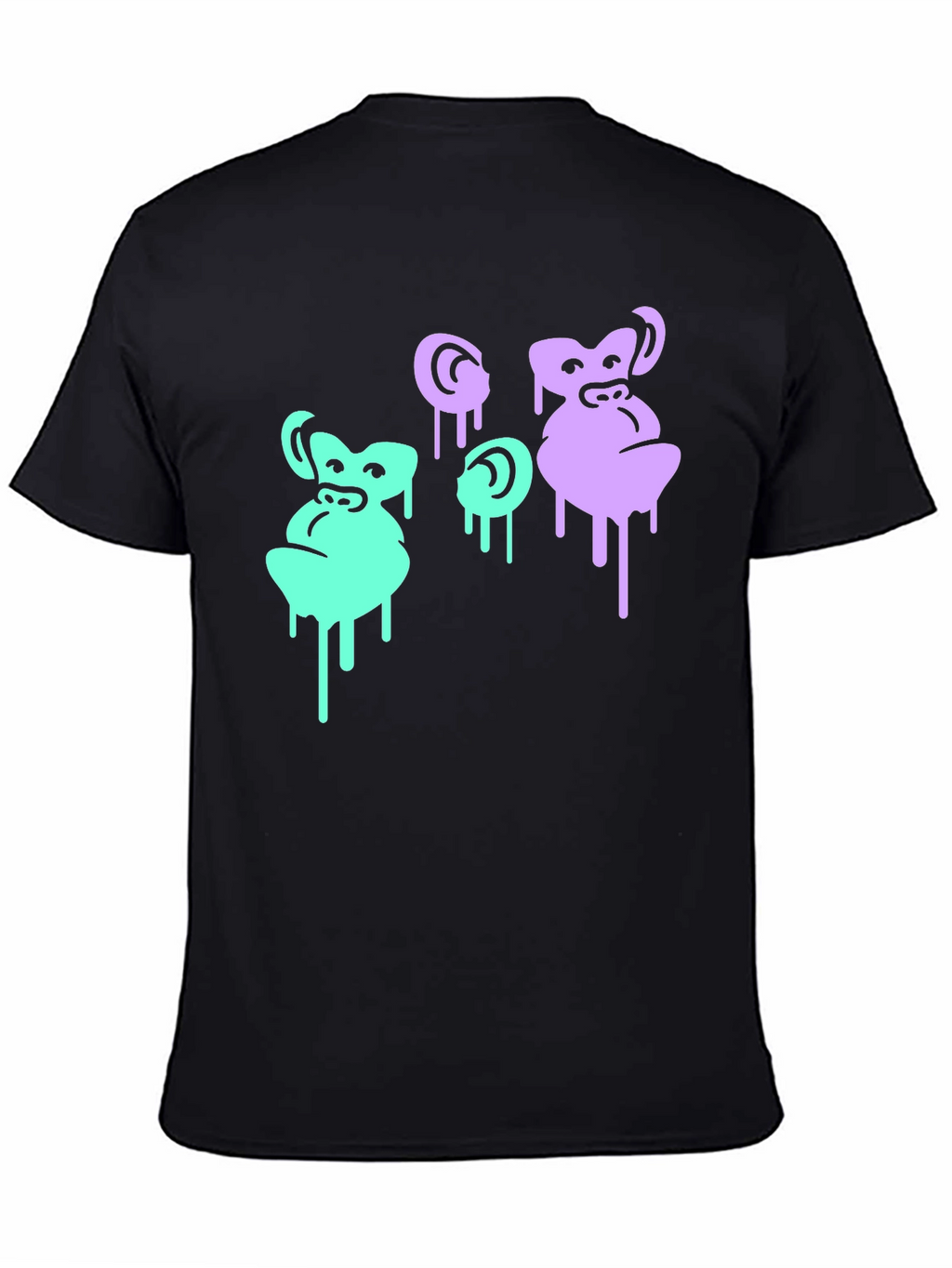 Cool Monkey Graphic Print Black T-Shirt