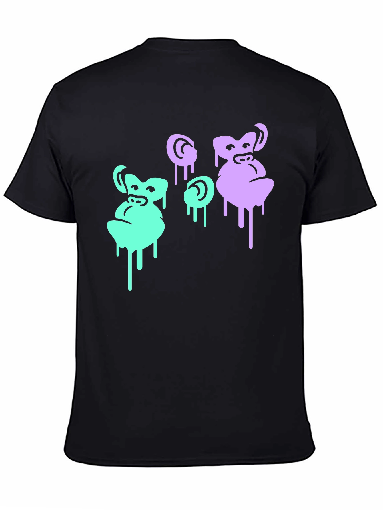 Cool Monkey Graphic Print Black T-Shirt