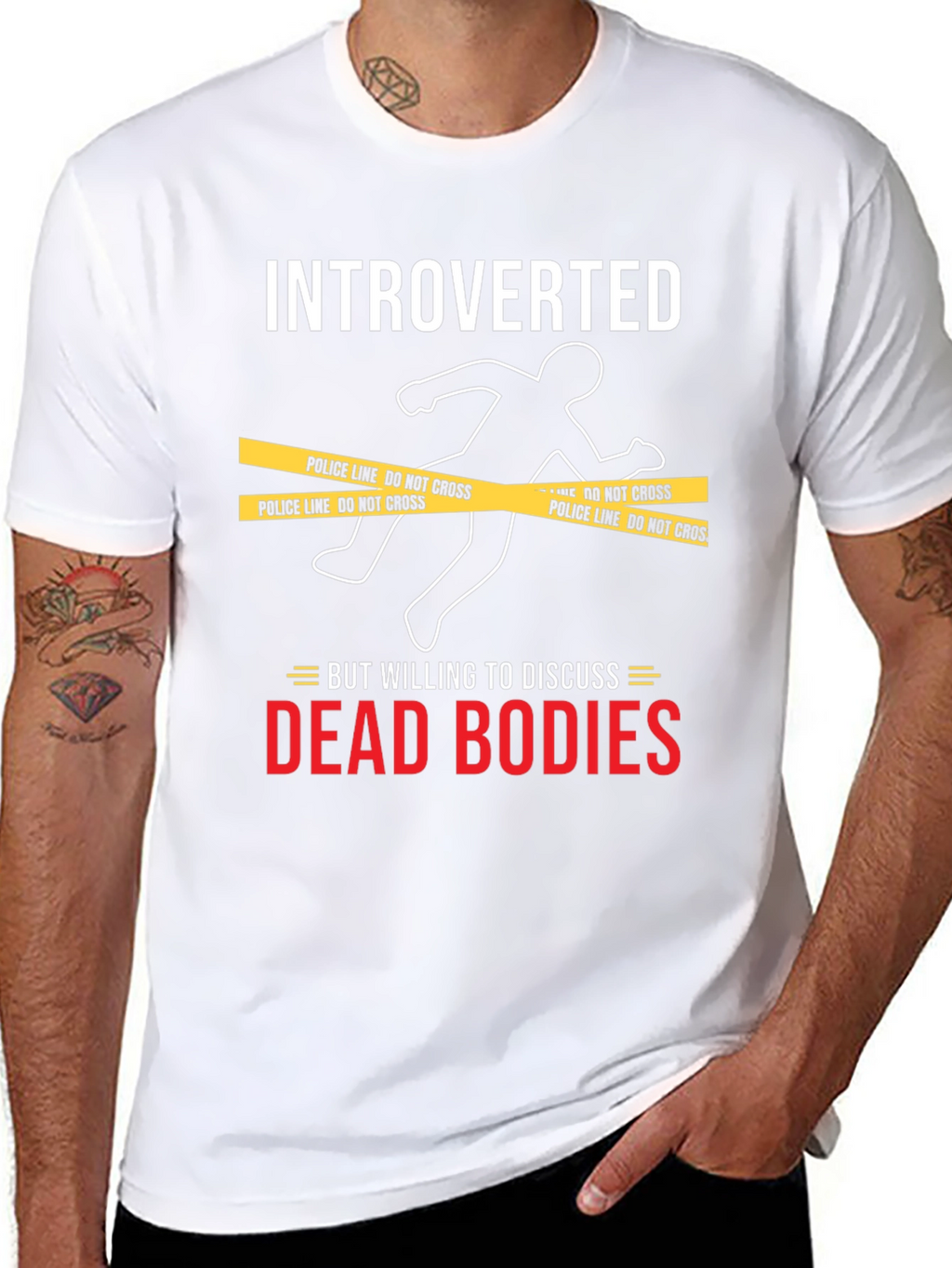 Introverted Dead Bodies Humor T-Shirt