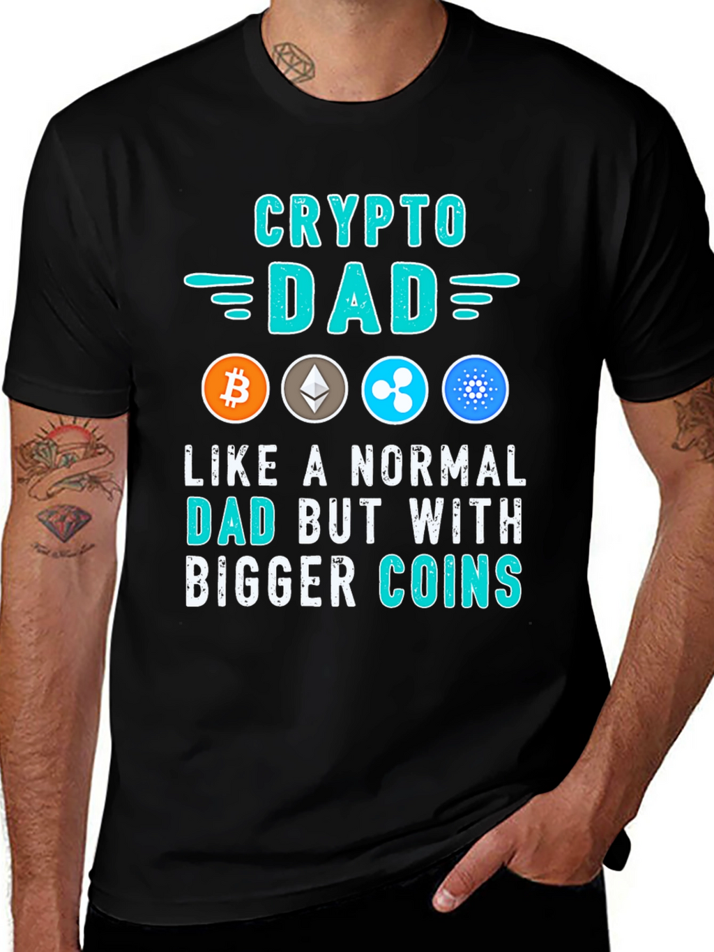Crypto Dad T-Shirt - Bitcoin Ethereum & More!
