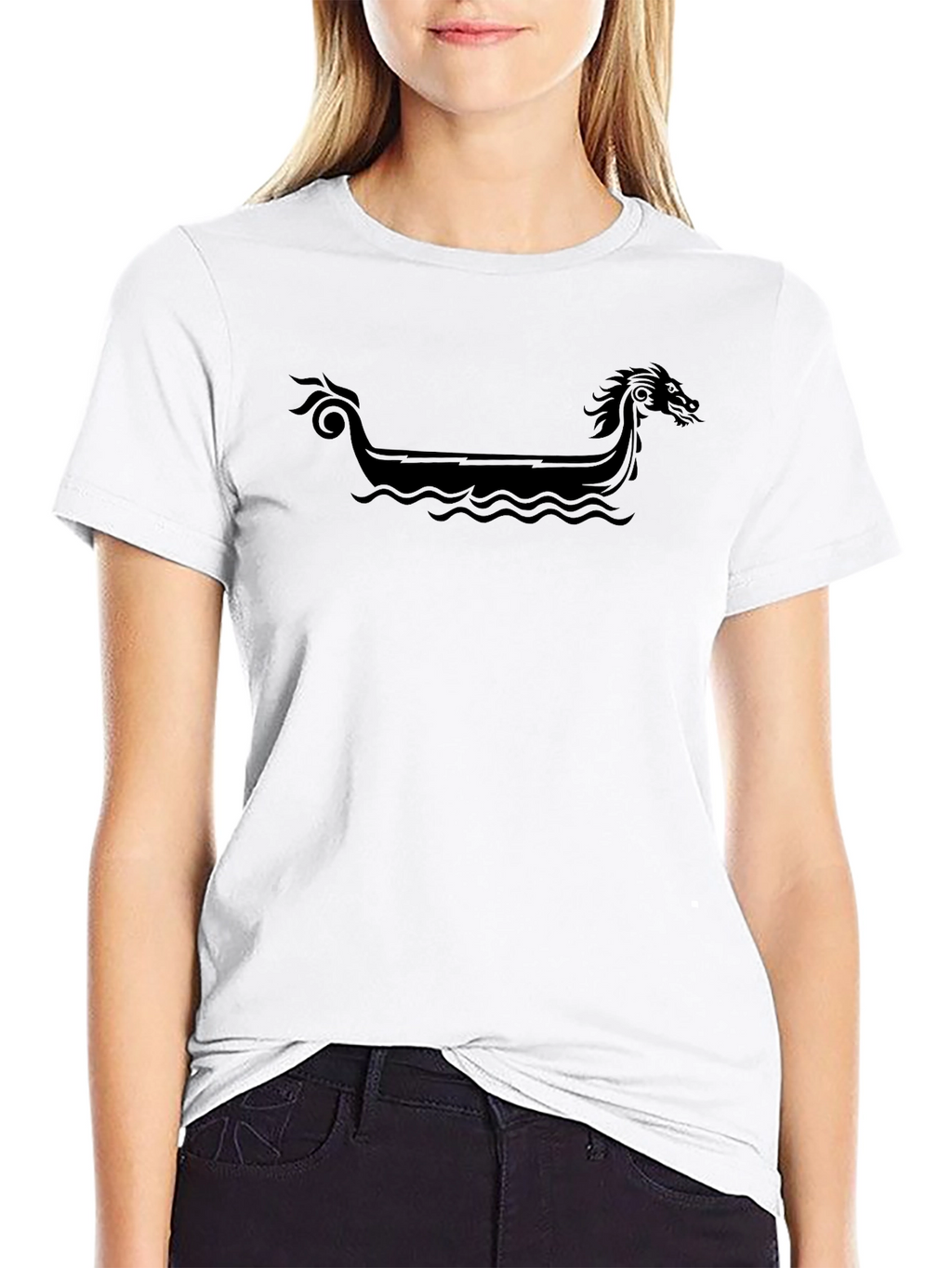 Viking Ship Graphic Black T-Shirt