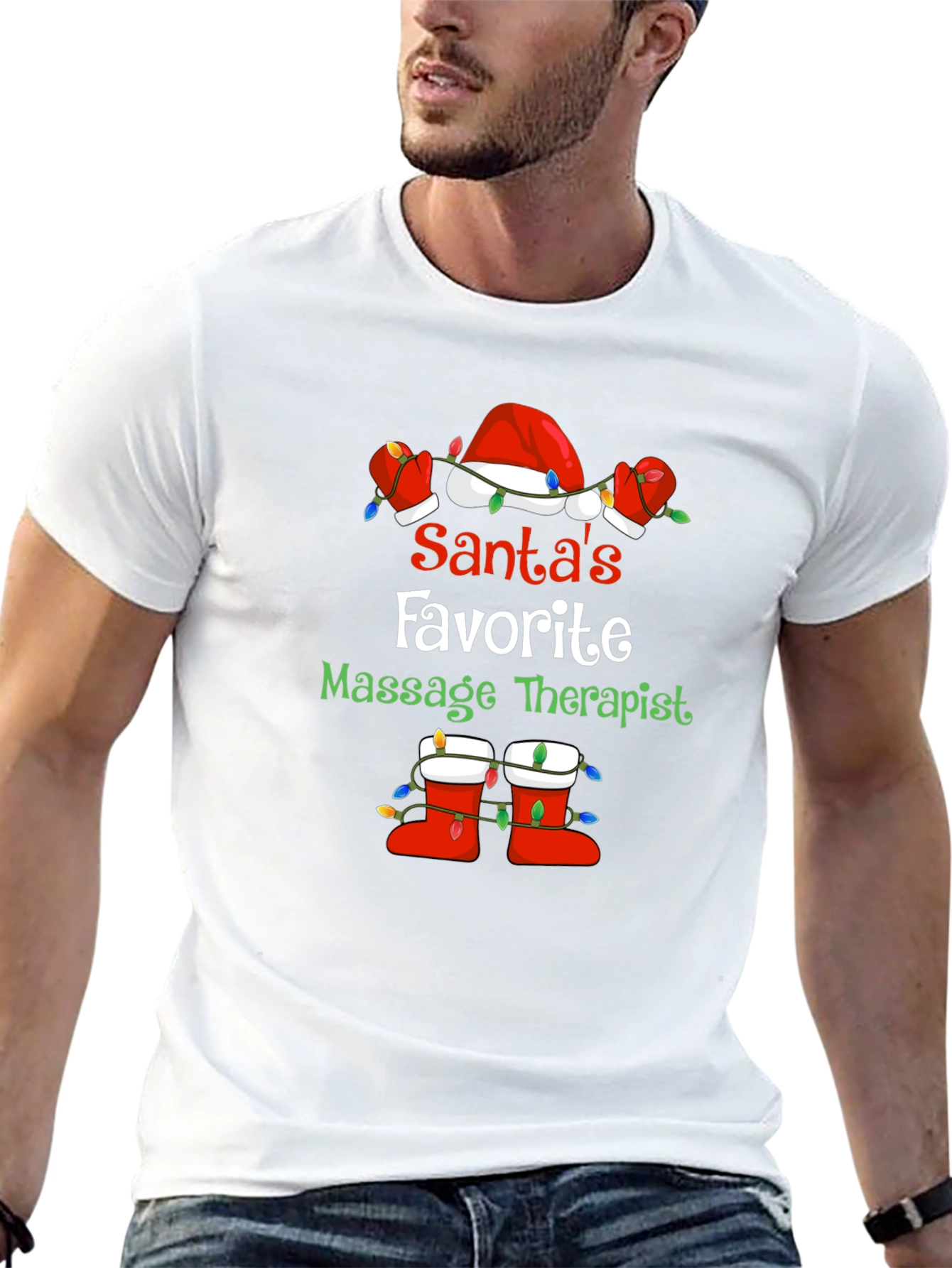 Santas Favorite Massage Therapist Graphic Tee