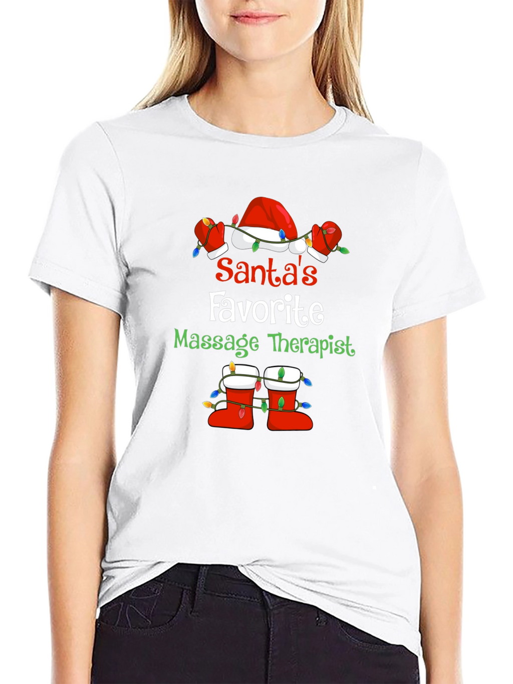 Santas Favorite Massage Therapist Graphic Tee