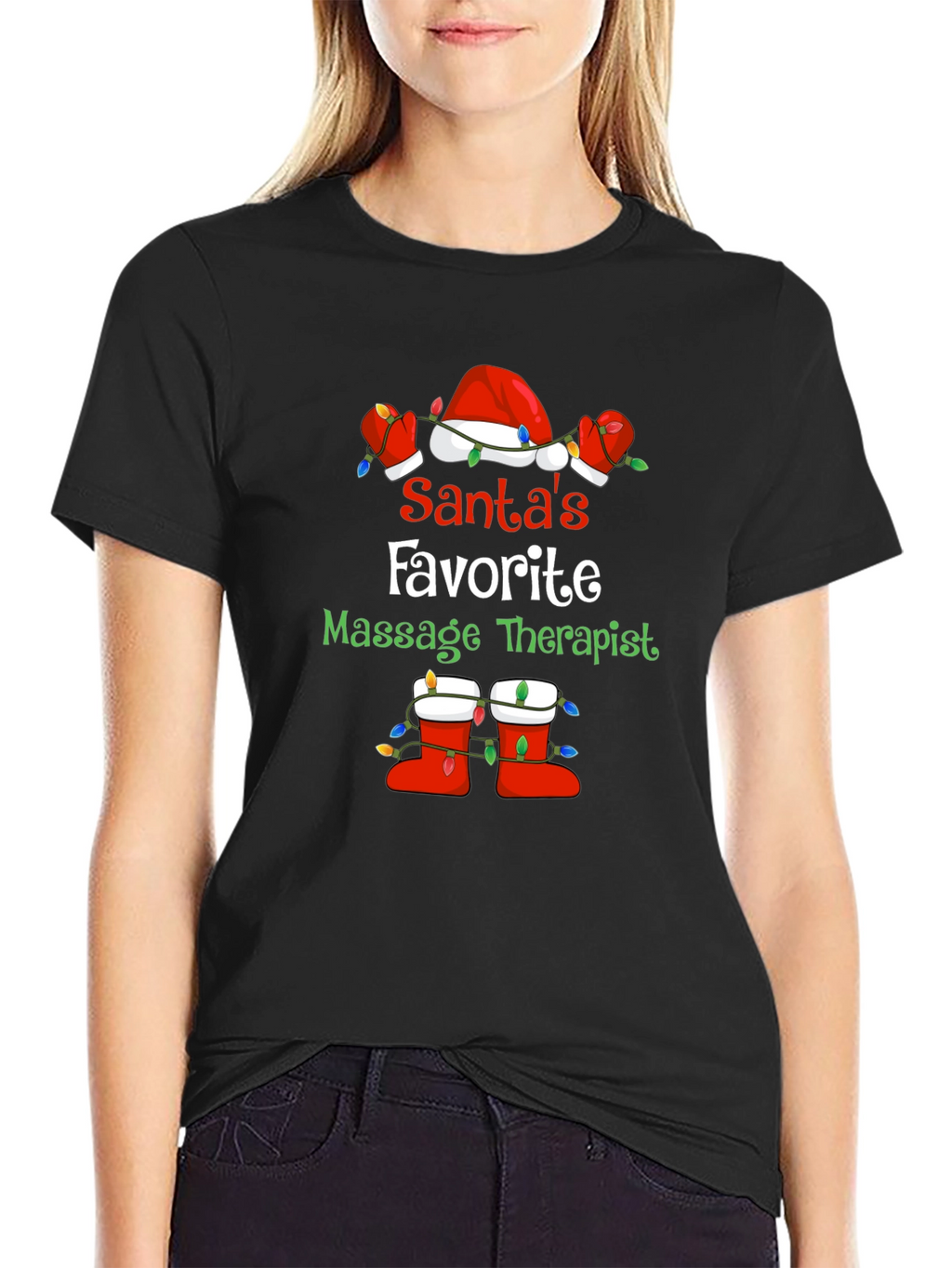 Santas Favorite Massage Therapist Graphic Tee