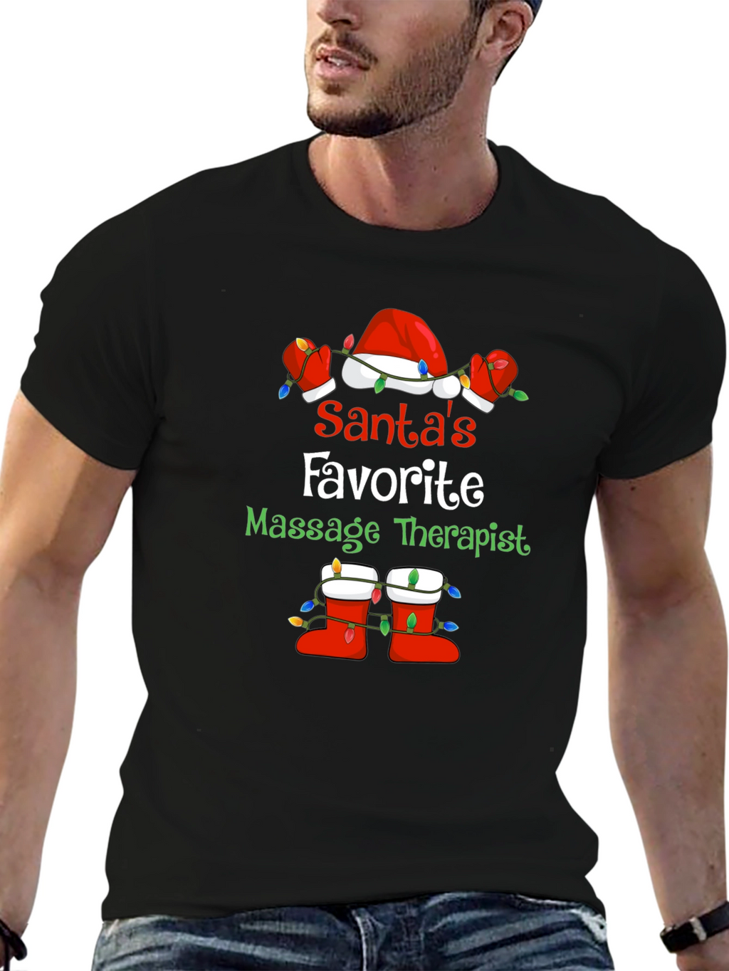 Santas Favorite Massage Therapist Graphic Tee