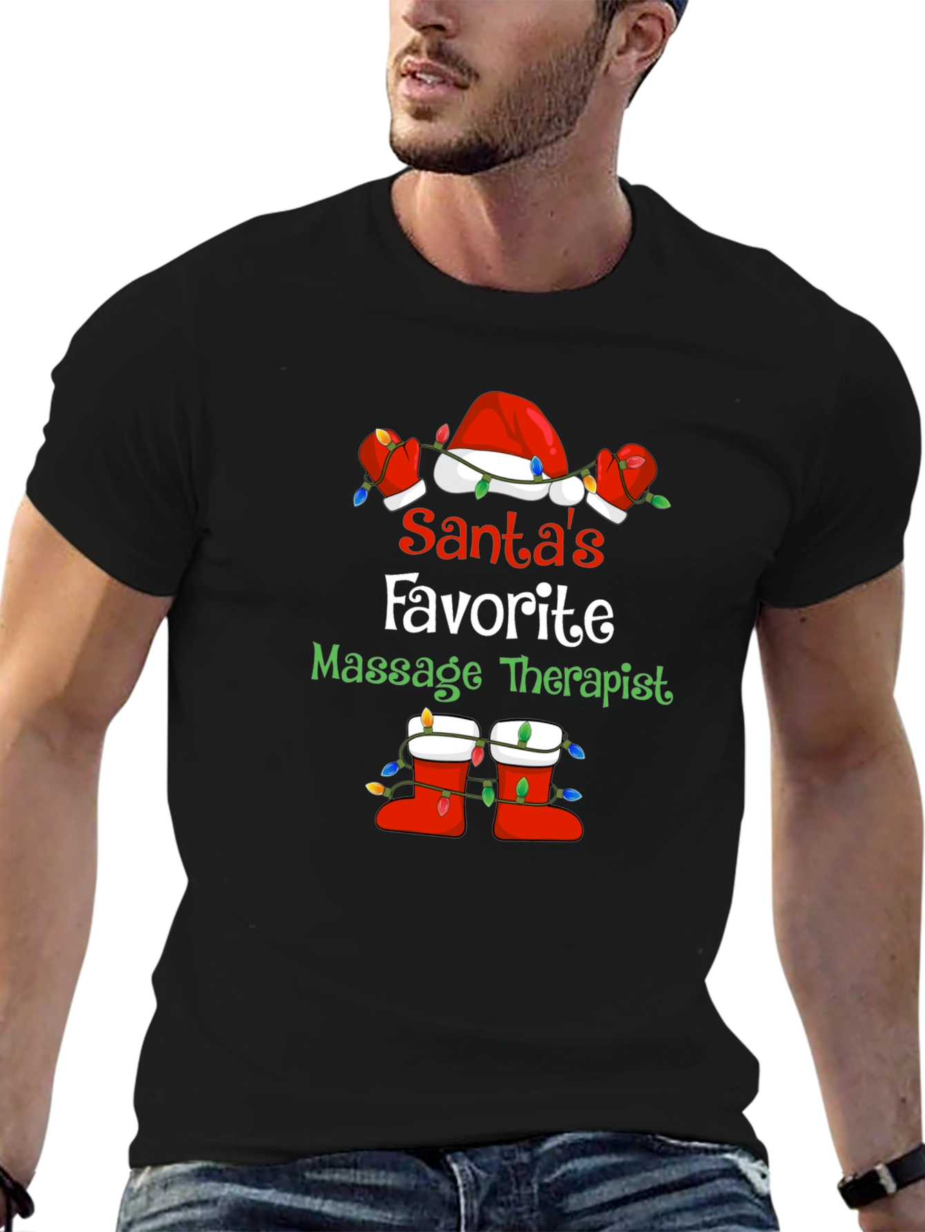 Santas Favorite Massage Therapist Graphic Tee