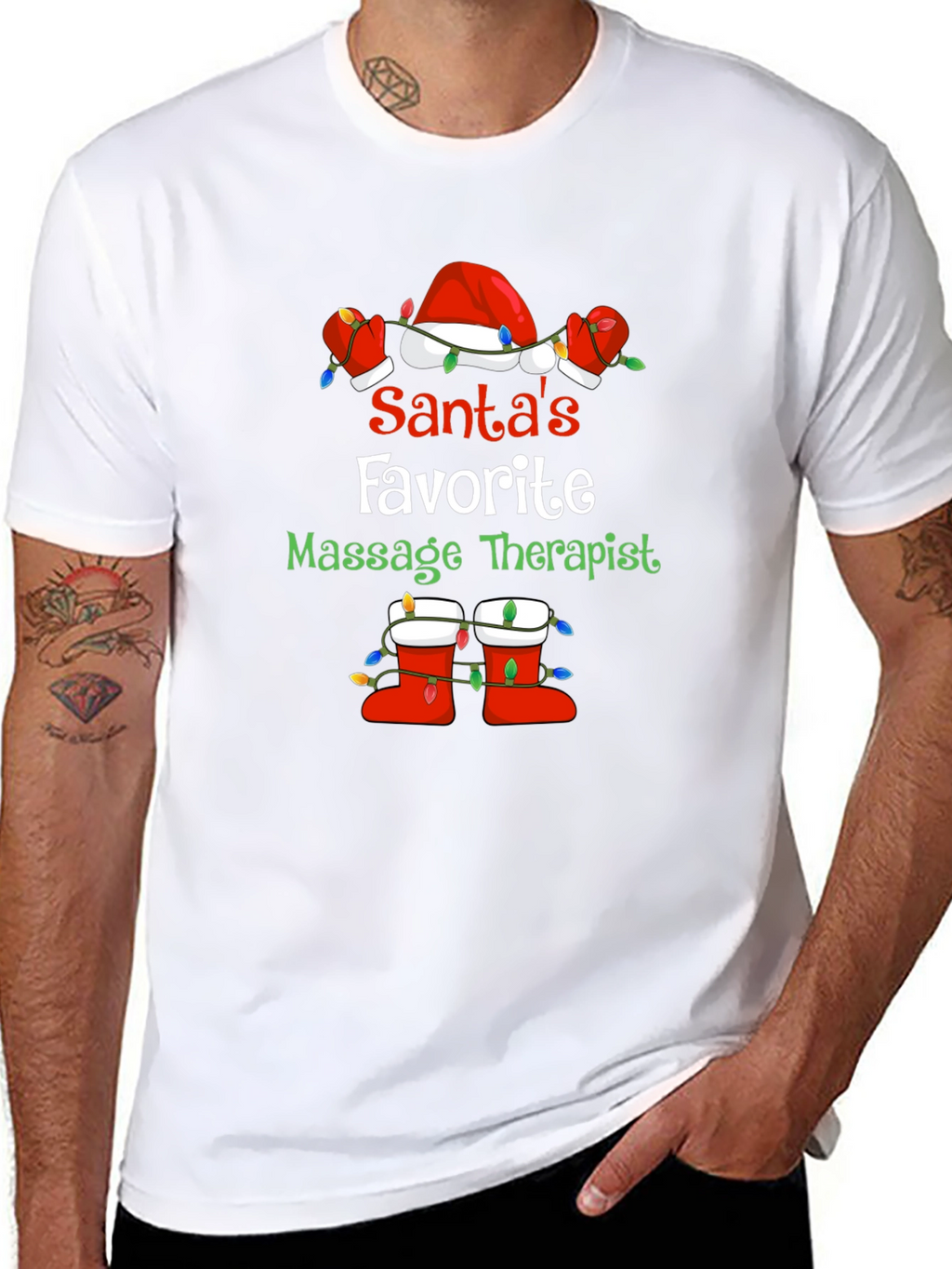 Santas Favorite Massage Therapist Graphic Tee