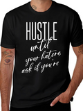 Hustle Motivational Graphic T-Shirt - Black