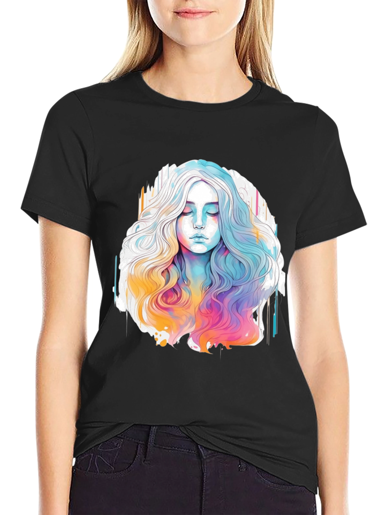 Watercolor Woman Graphic Tee - Relaxed Fit
