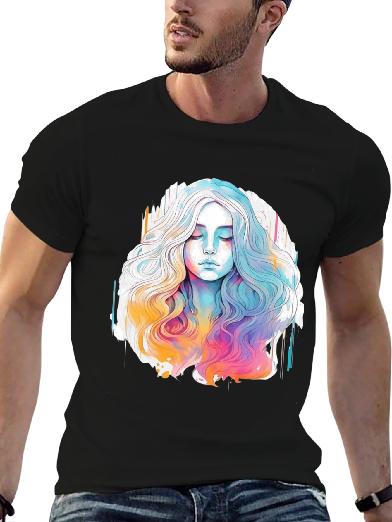 Watercolor Woman Graphic Tee - Relaxed Fit