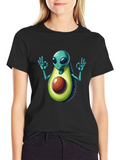 Alien Avocado T-Shirt - Funny Graphic Tee
