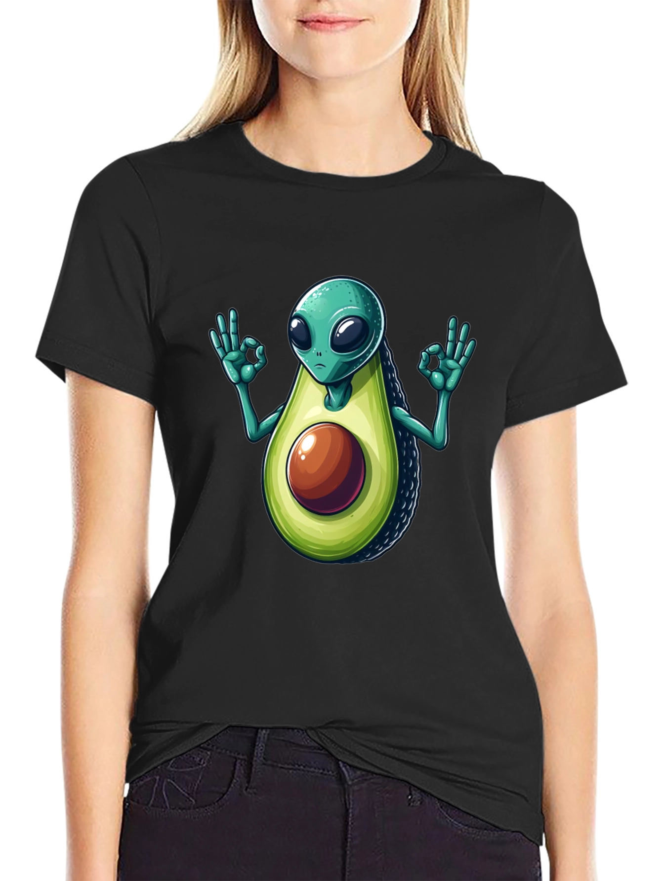 Alien Avocado T-Shirt - Funny Graphic Tee