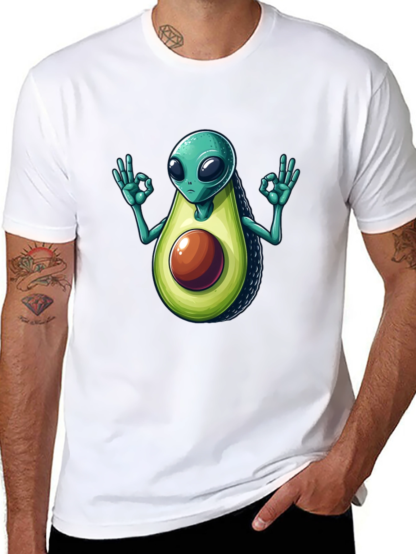 Alien Avocado T-Shirt - Funny Graphic Tee
