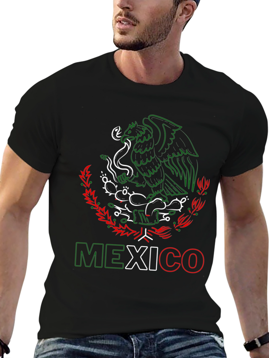Mexico Eagle T-Shirt - Black Tee