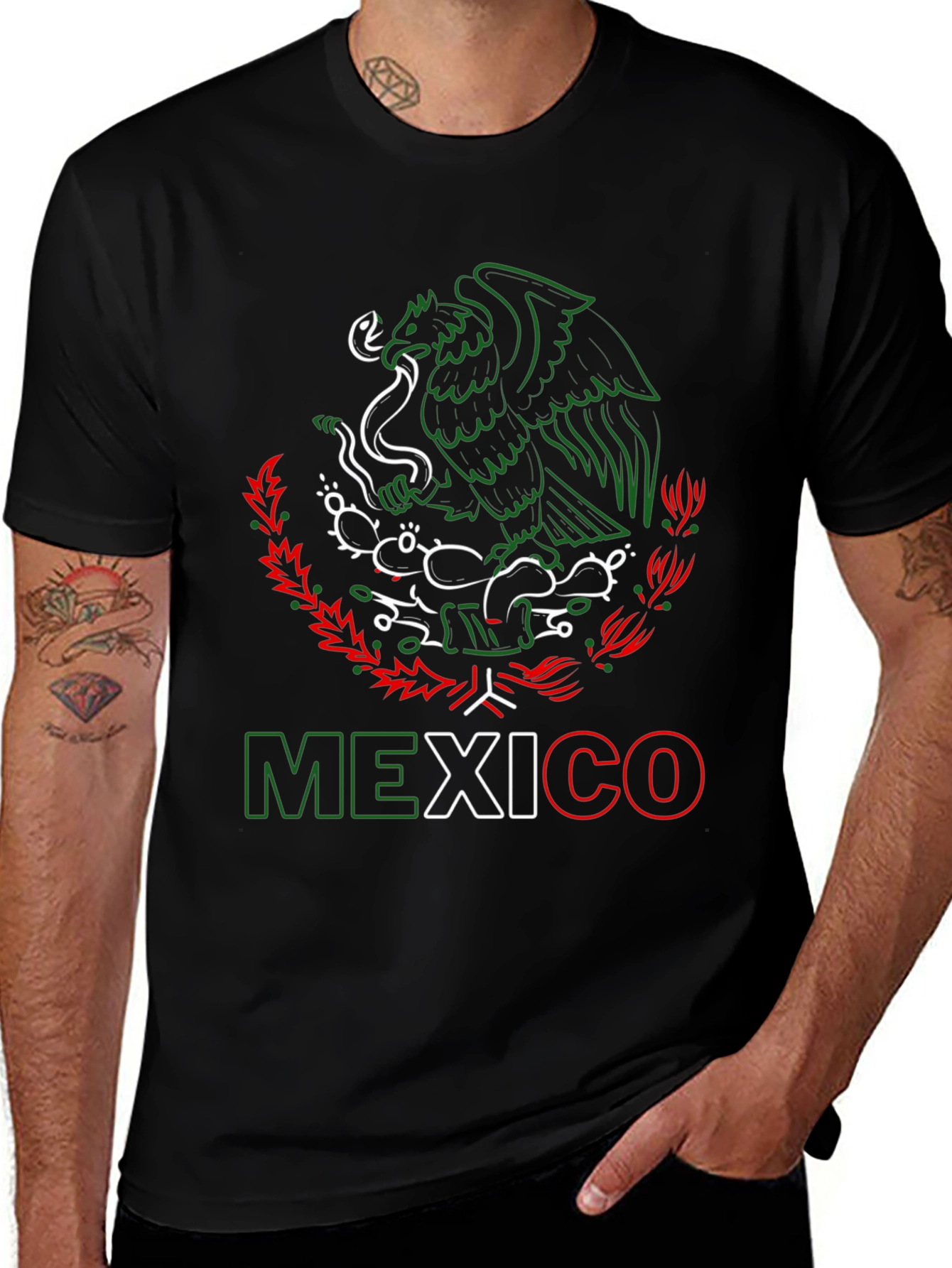 Mexico Eagle T-Shirt - Black Tee