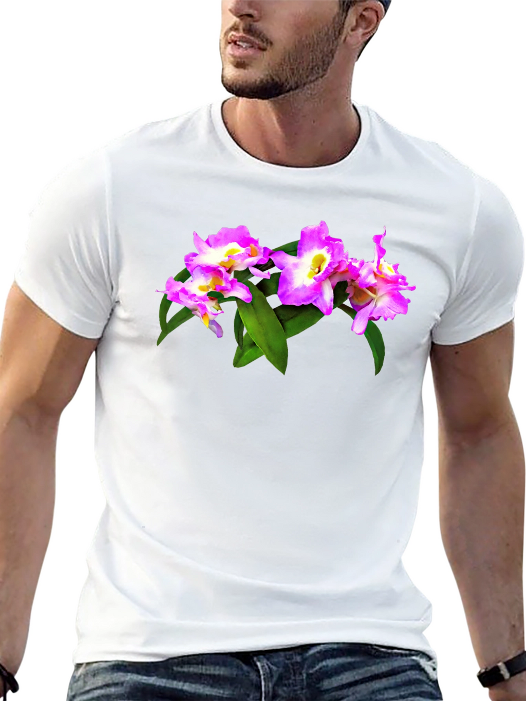 Floral Print Black T-Shirt