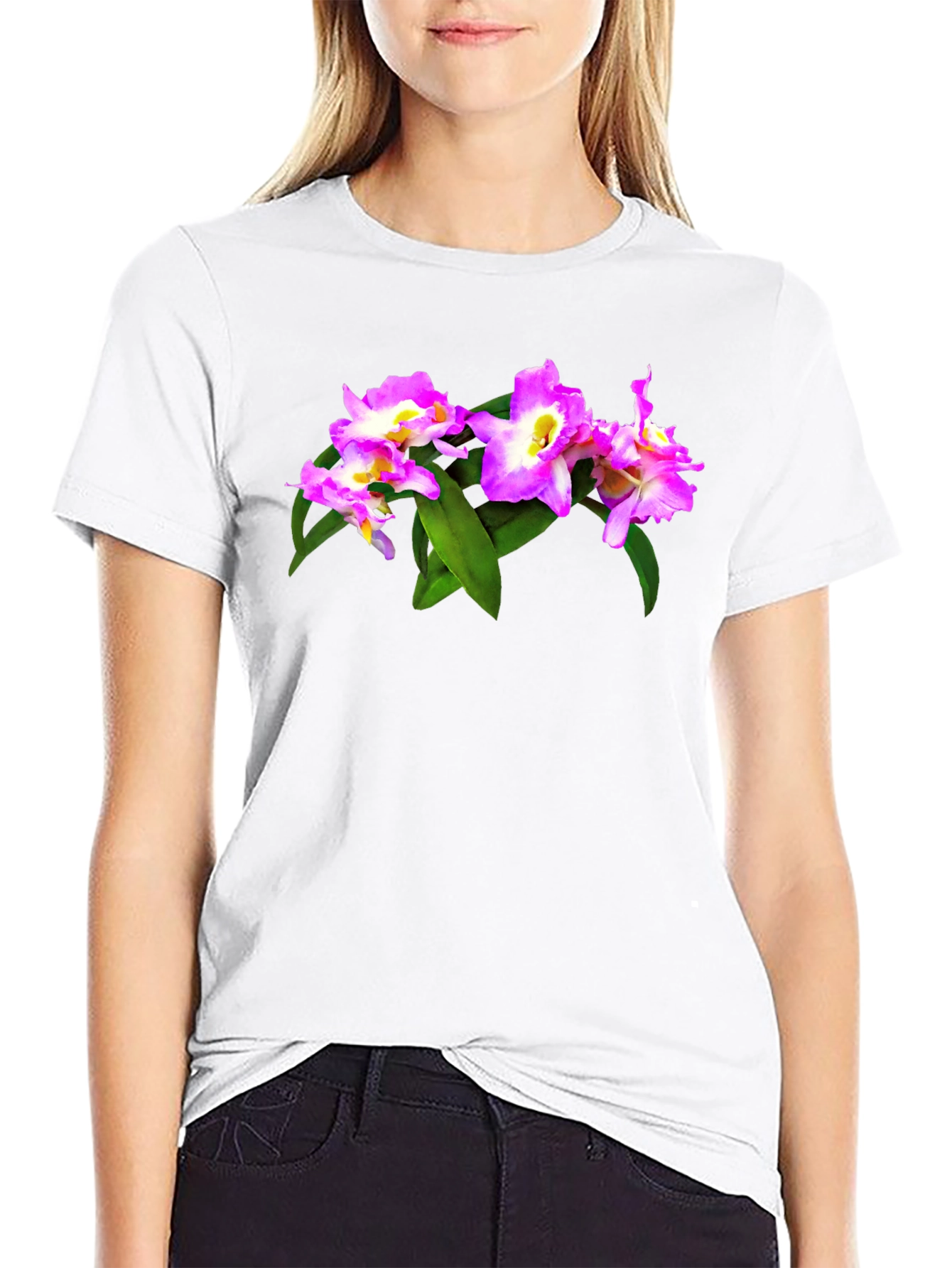 Floral Print Black T-Shirt