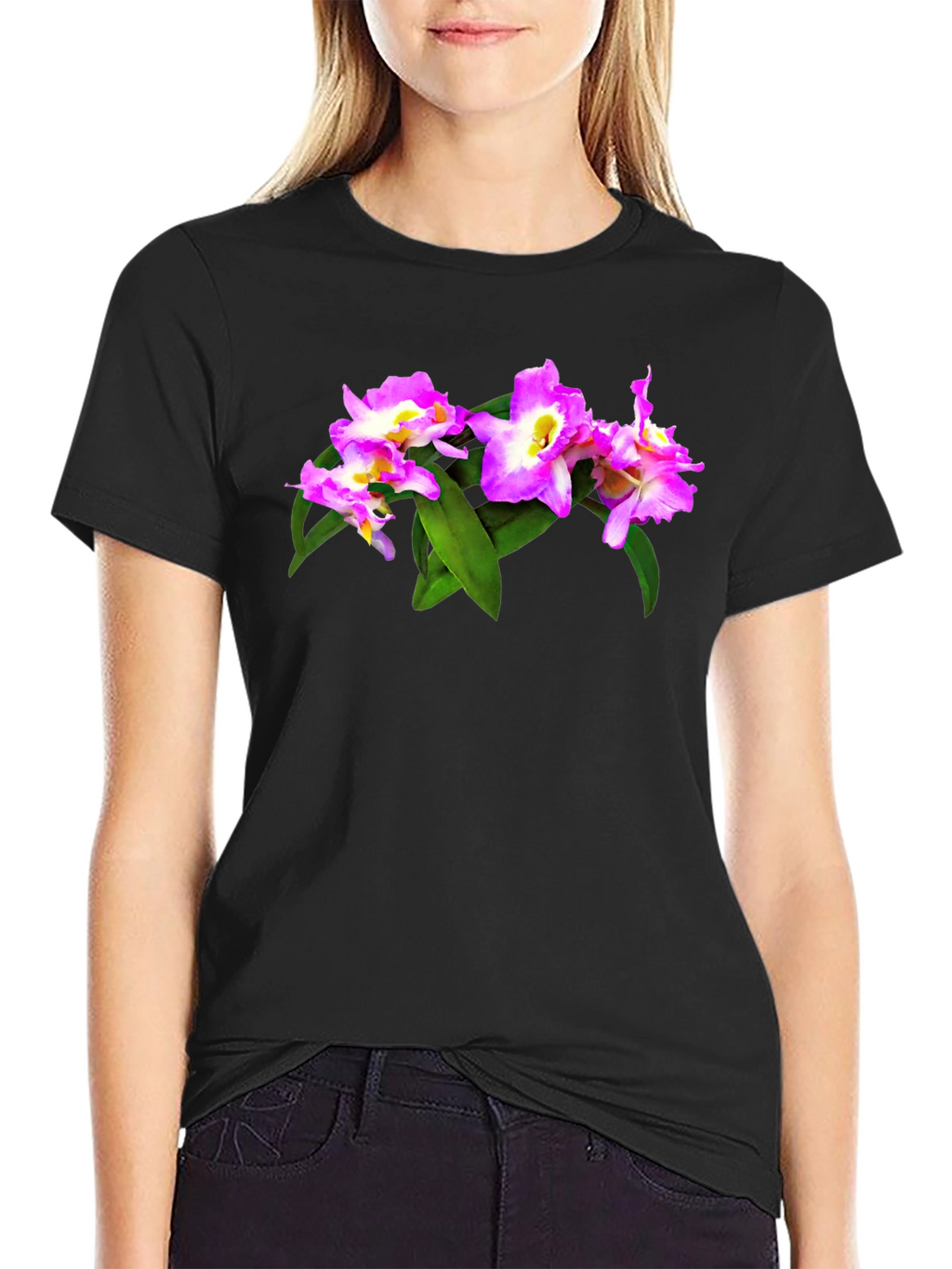 Floral Print Black T-Shirt