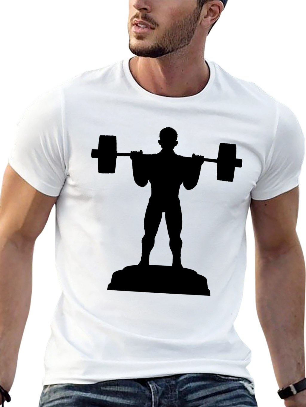 Black Weightlifter Graphic Tee - Gym & Fitness Apparel